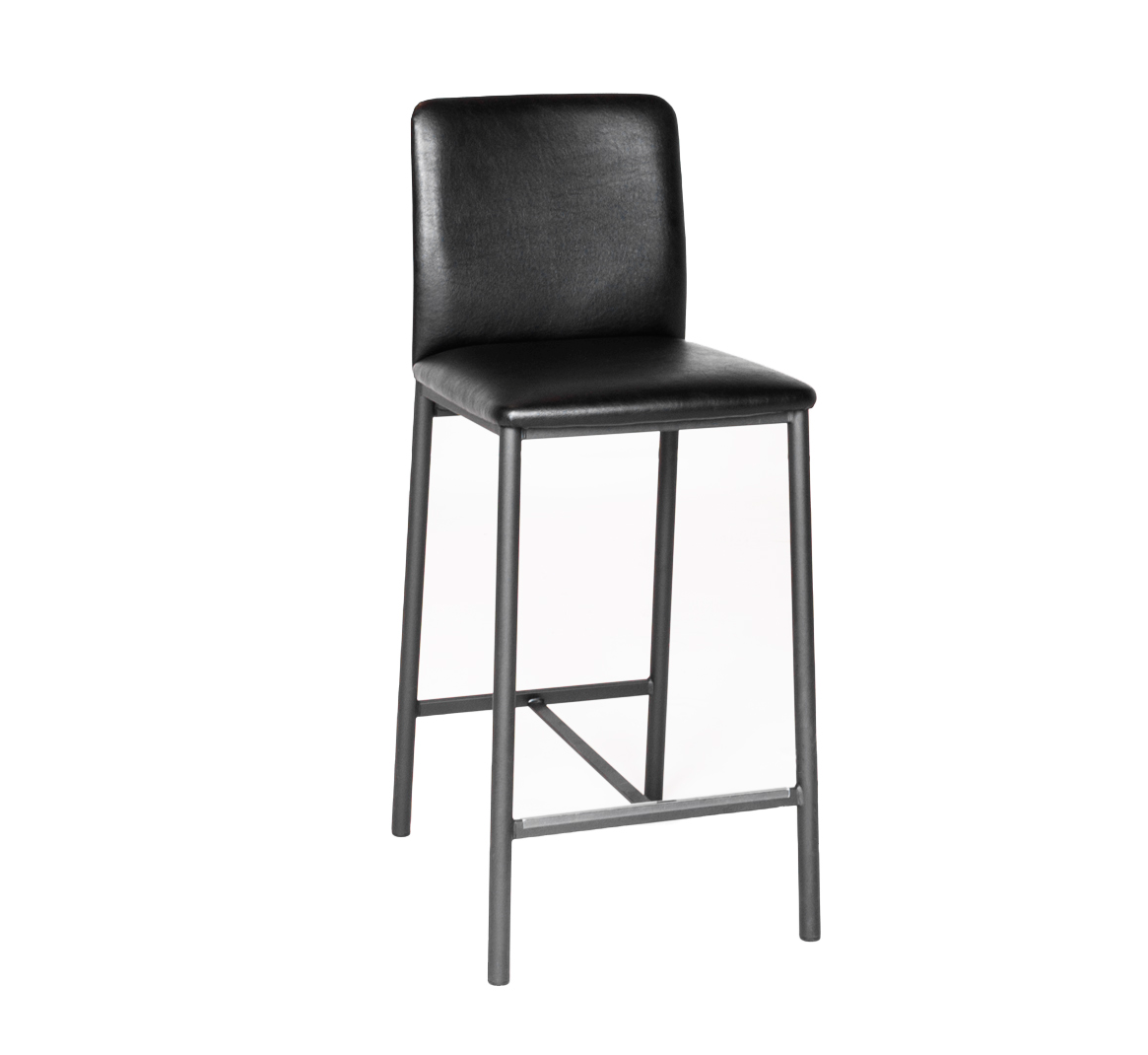 Barstoel in lederlook - zwart
