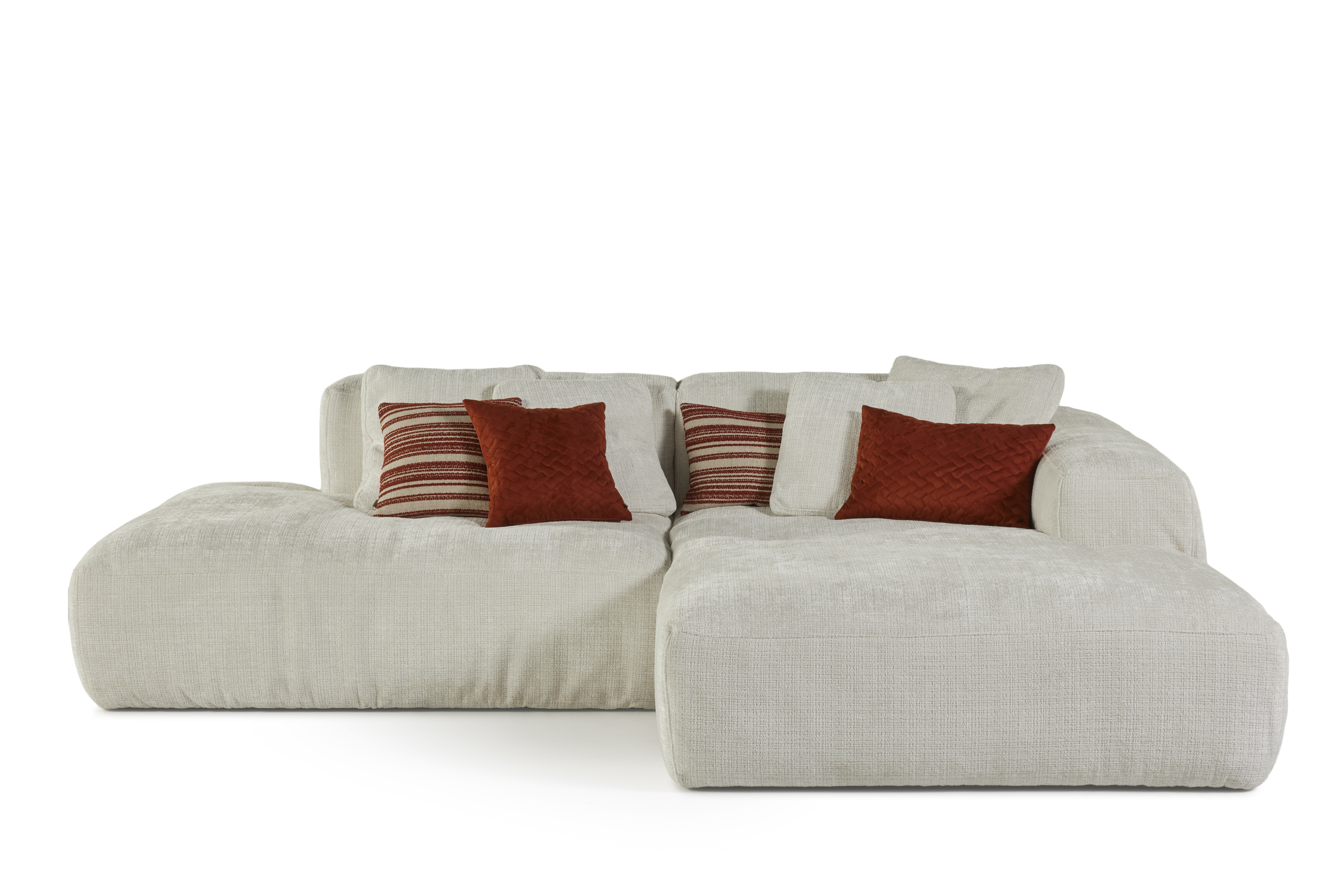 Hoeksalon met longchair (rechts) - Cremona creme
