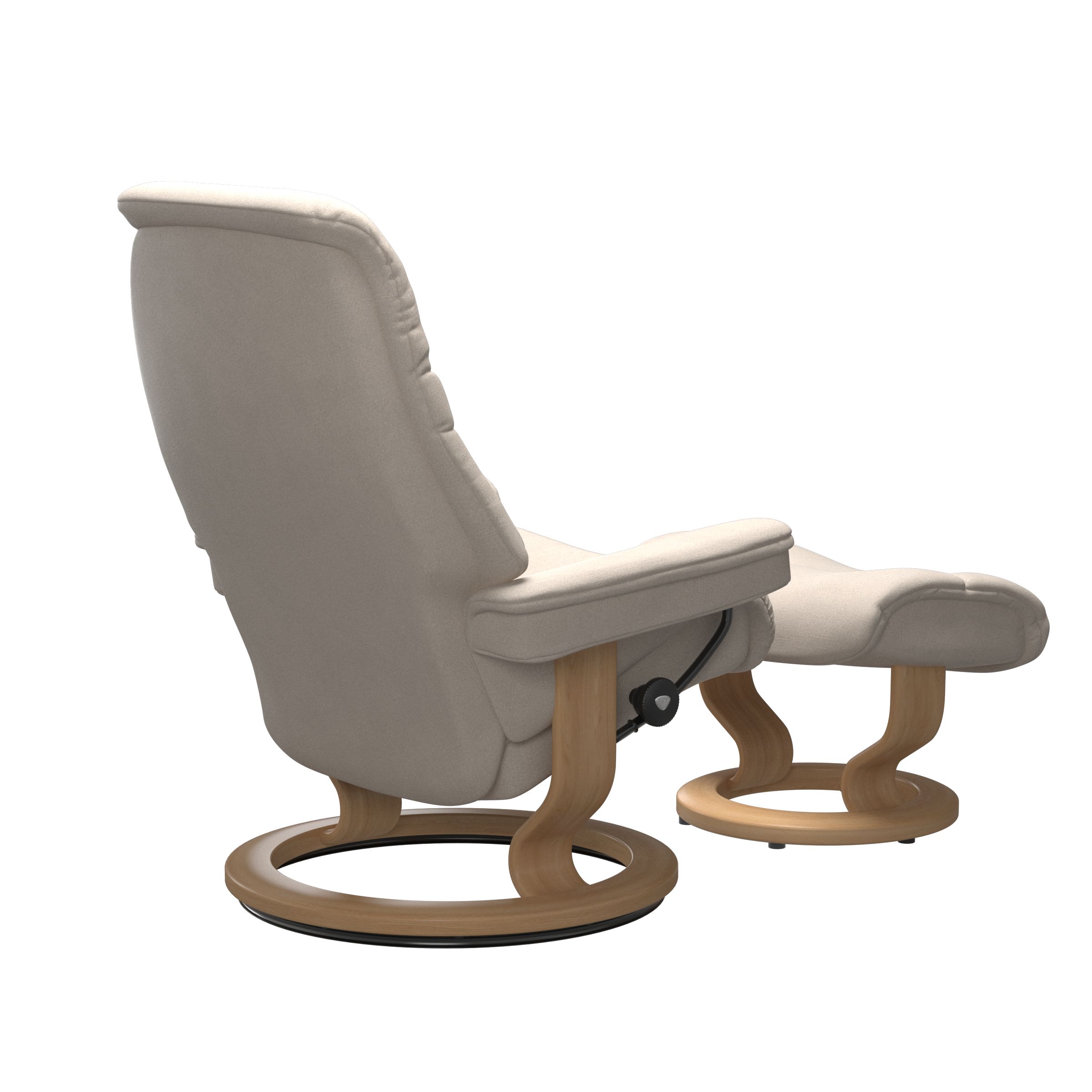 Fauteuil & voetenbank Sunrise - Magnolia light beige/eik