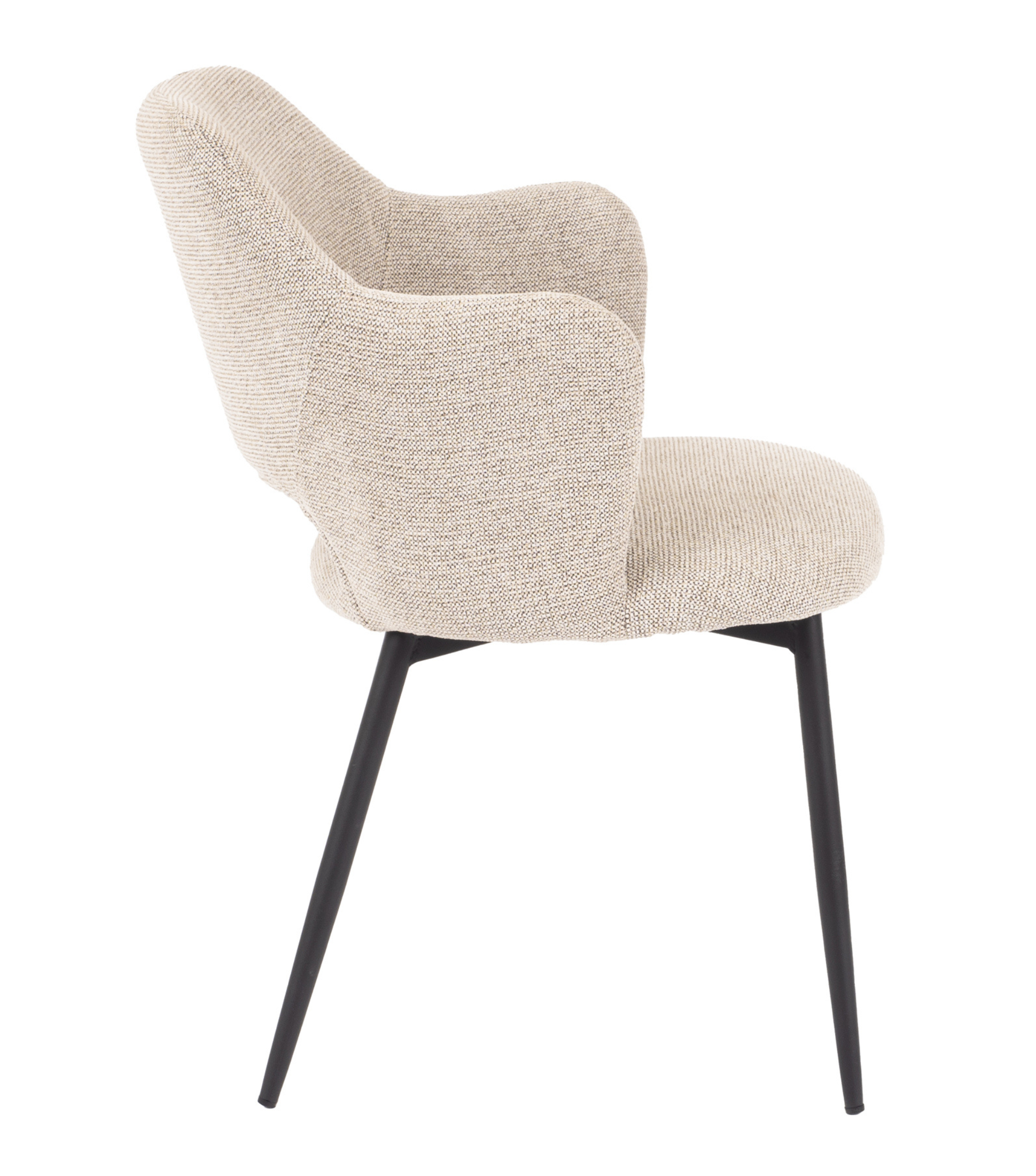 Kuipstoel met open rug - ecru