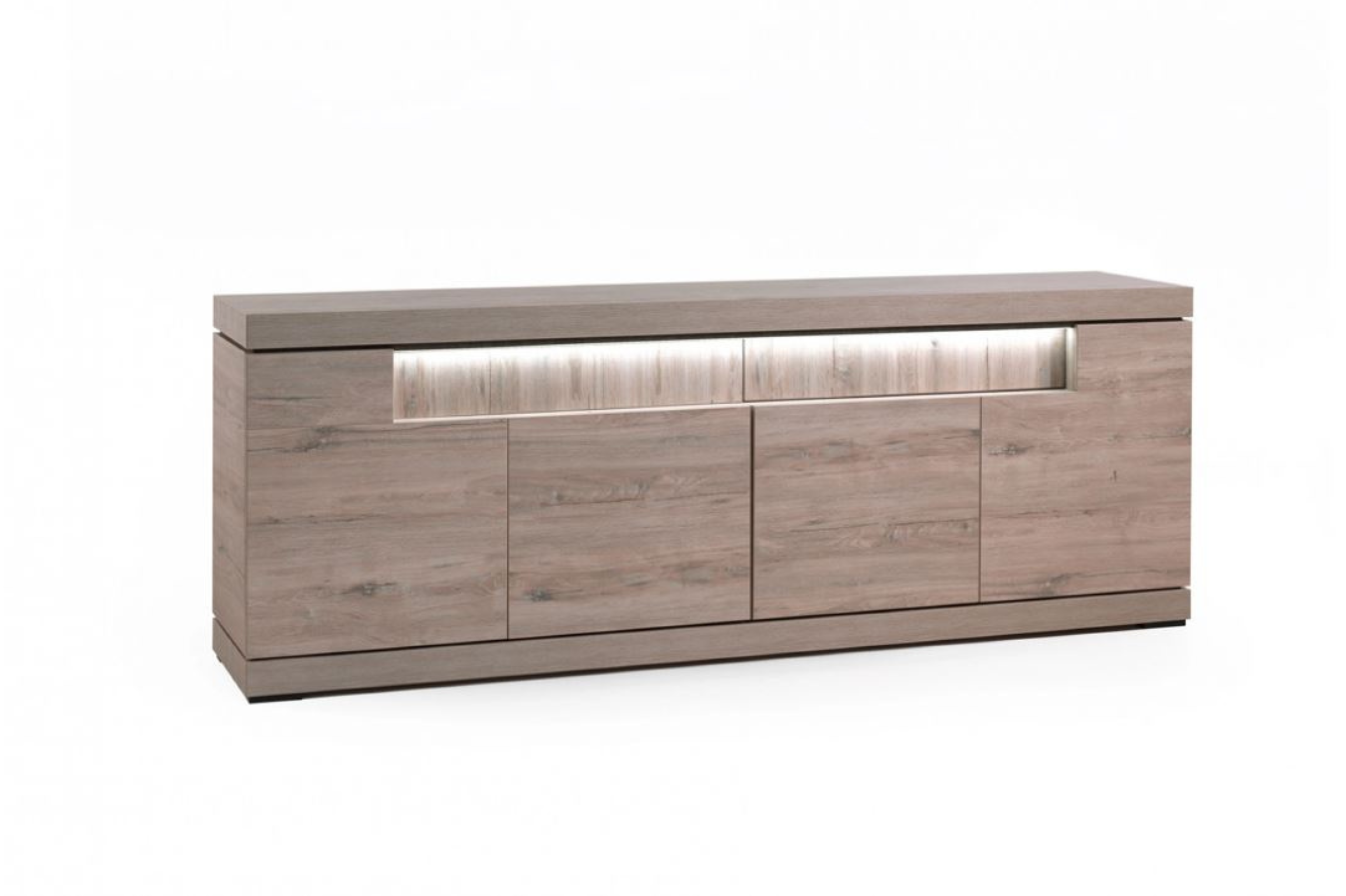 Dressoir met 4 deuren en 2 lades - licht eiken