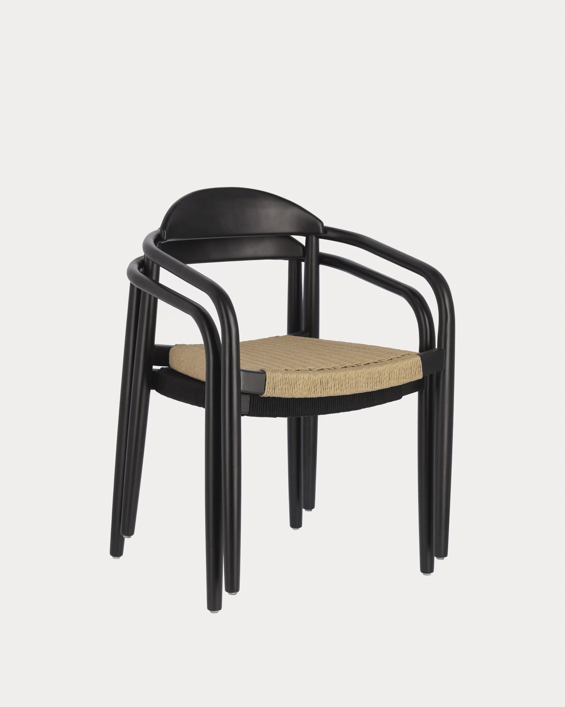 Houten armstoel stapelbaar - zwart acacia