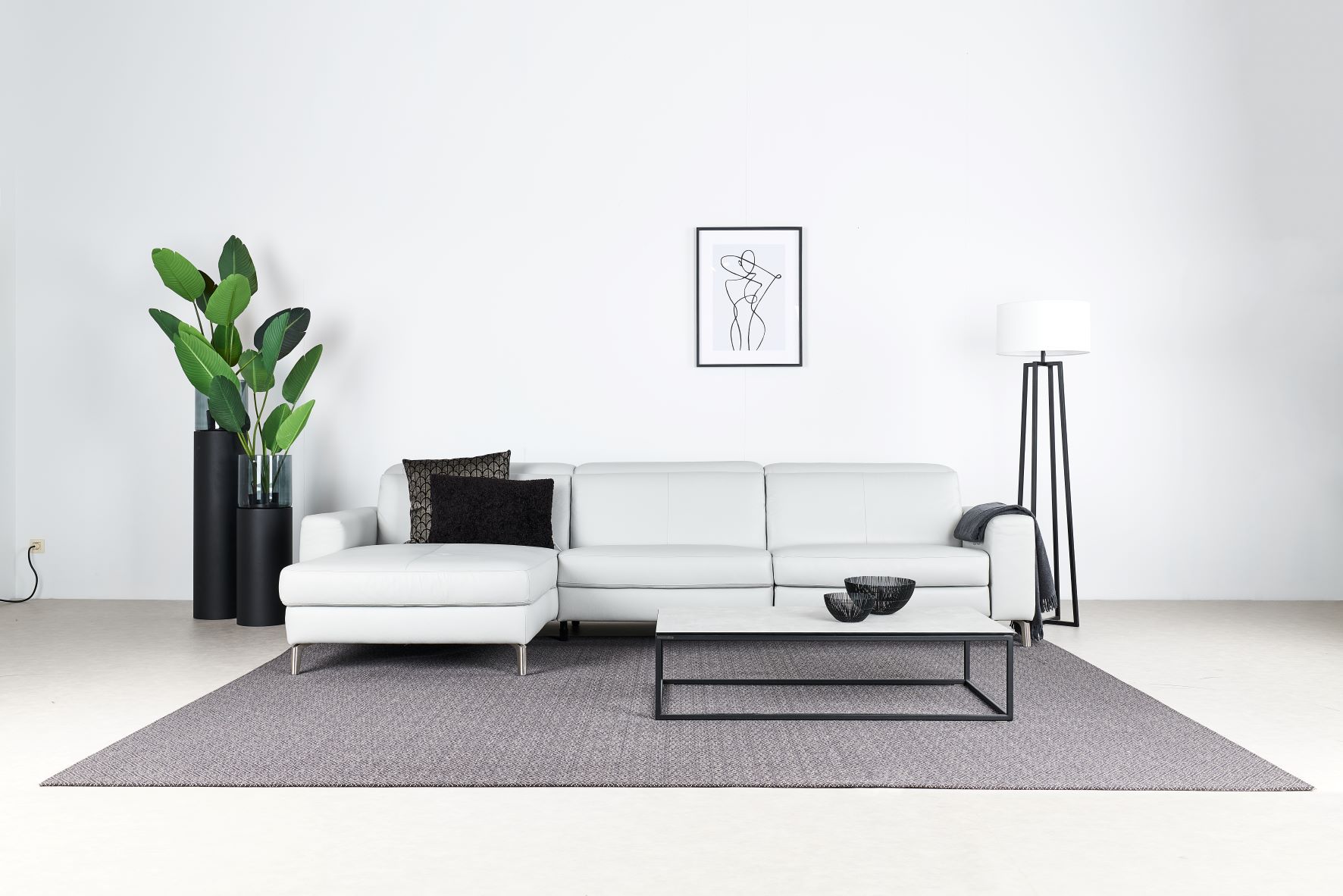 Hoeksalon met elektrische relax (links) - Perle wit