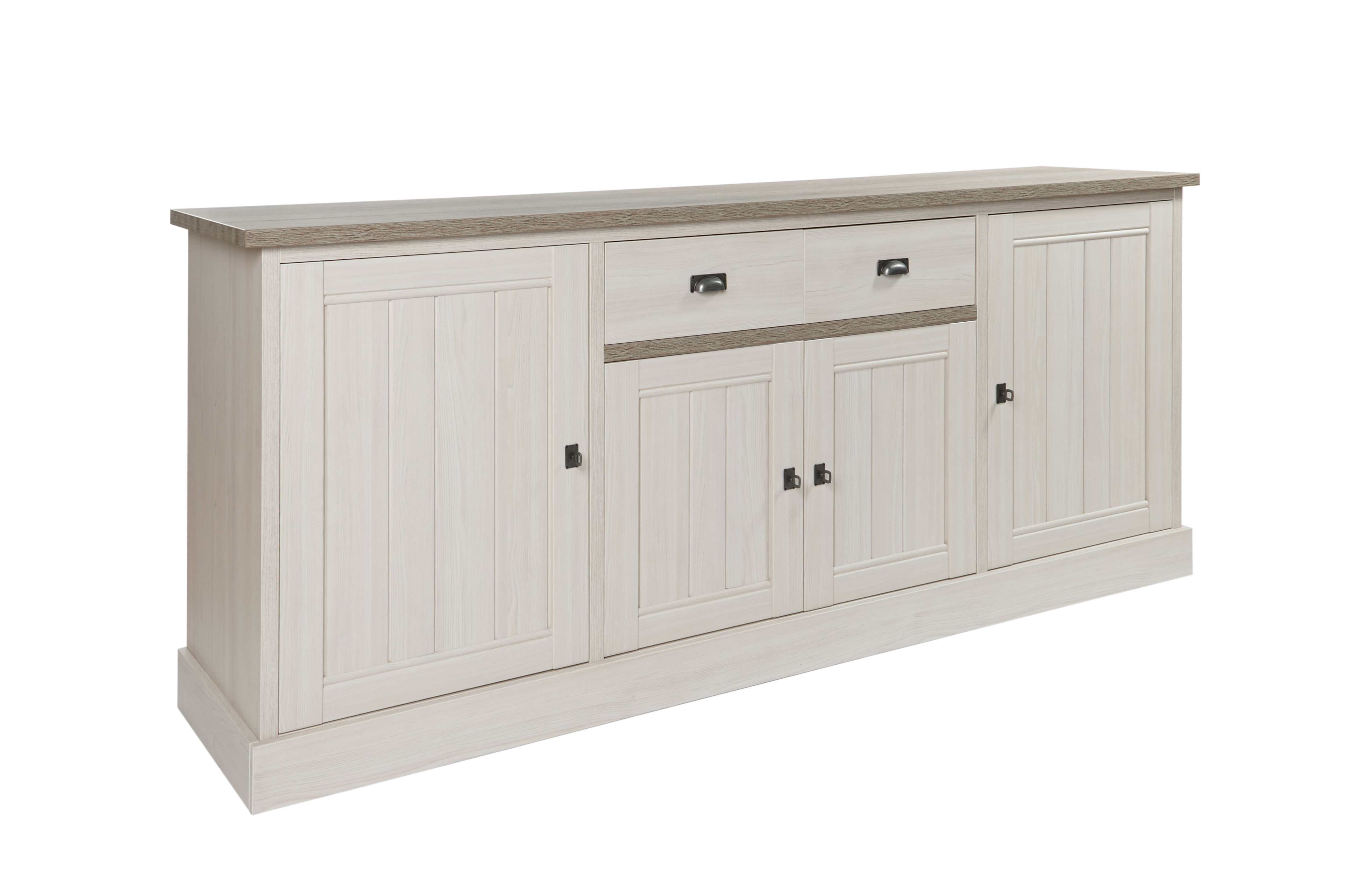 Dressoir met 4 deuren en 2 lades - licht eiken
