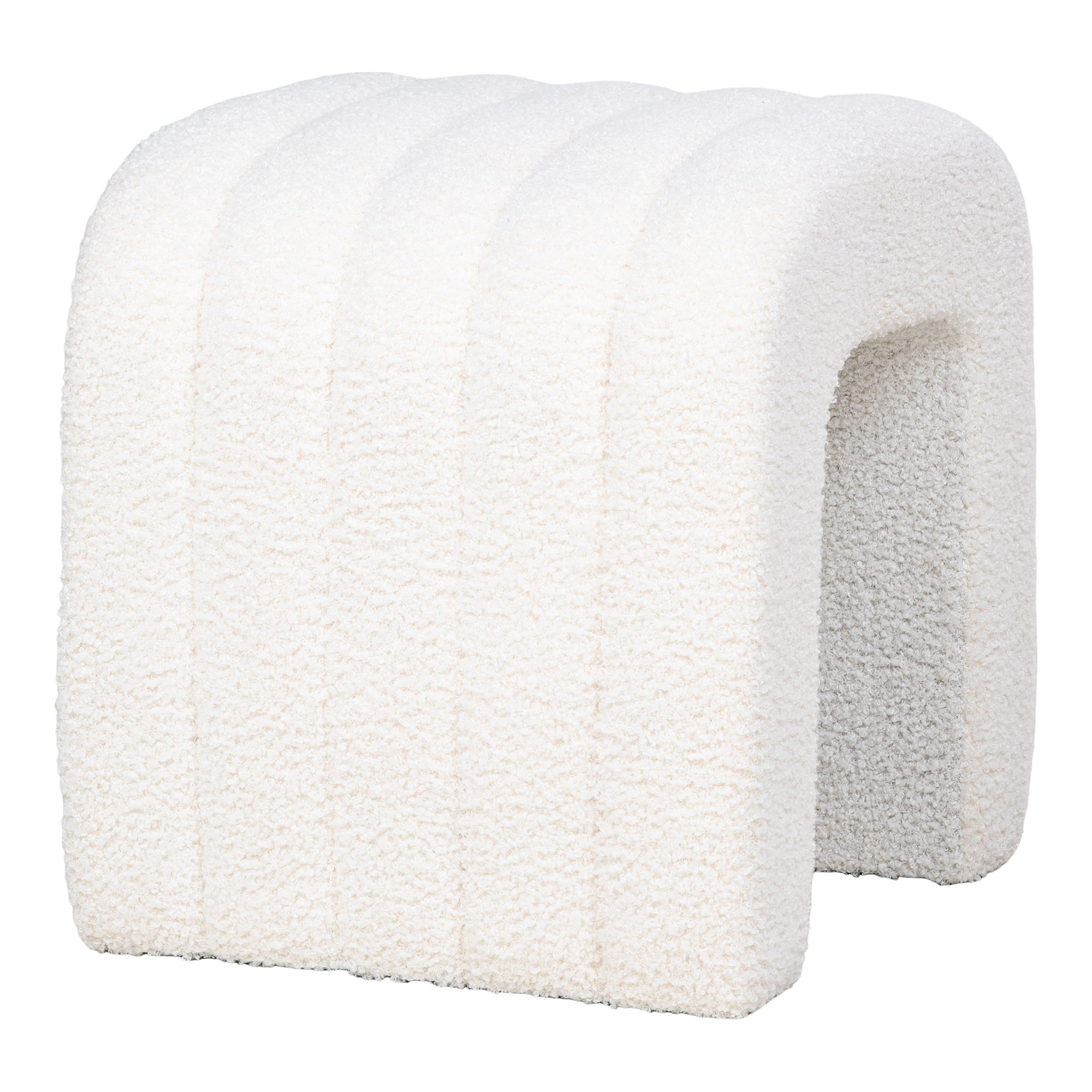 Poef bouclé - wit