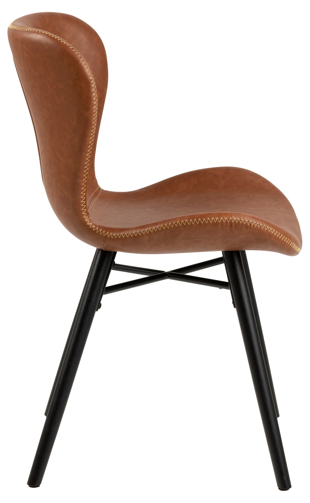 Eetkamerstoel in lederlook - cognac