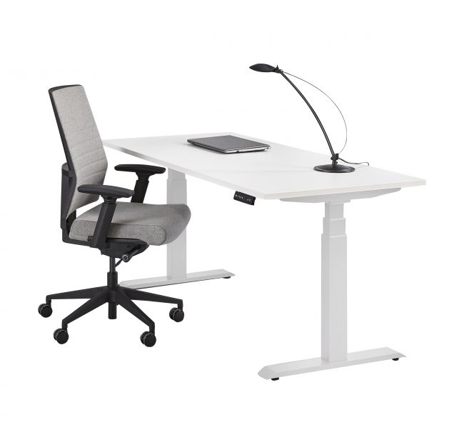 Elektrisch verstelbare bureau 160x80cm - wit