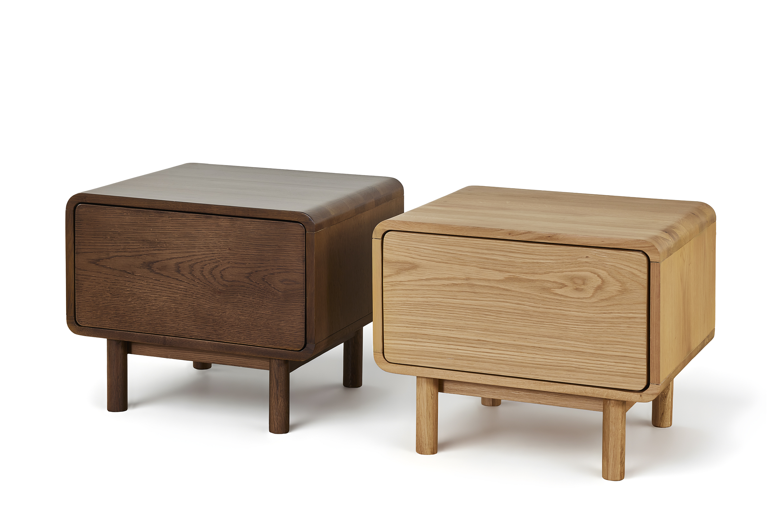 Nachtkastje met lade - walnootkleur