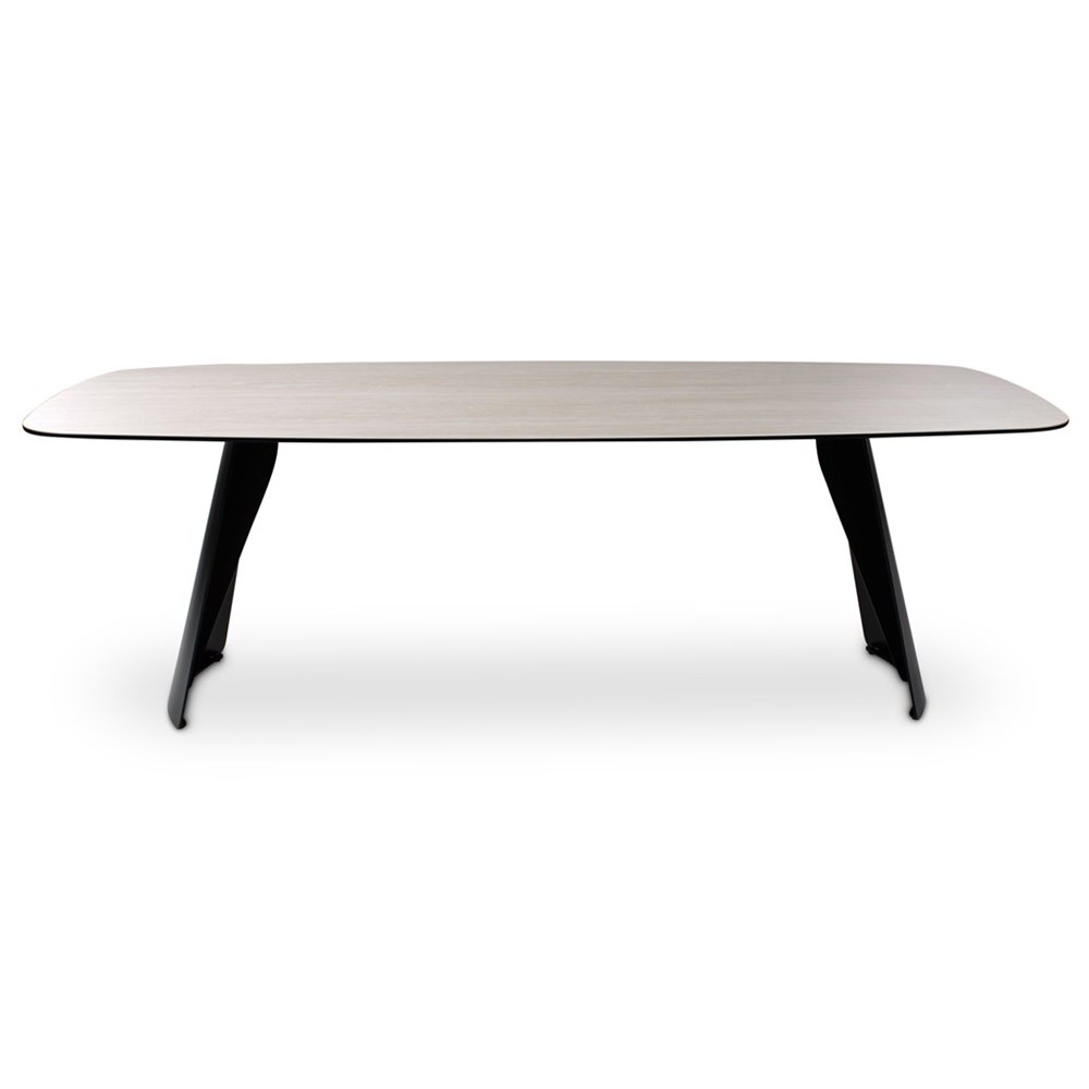 Eettafel 240x110cm - keramiek/zwart metaal