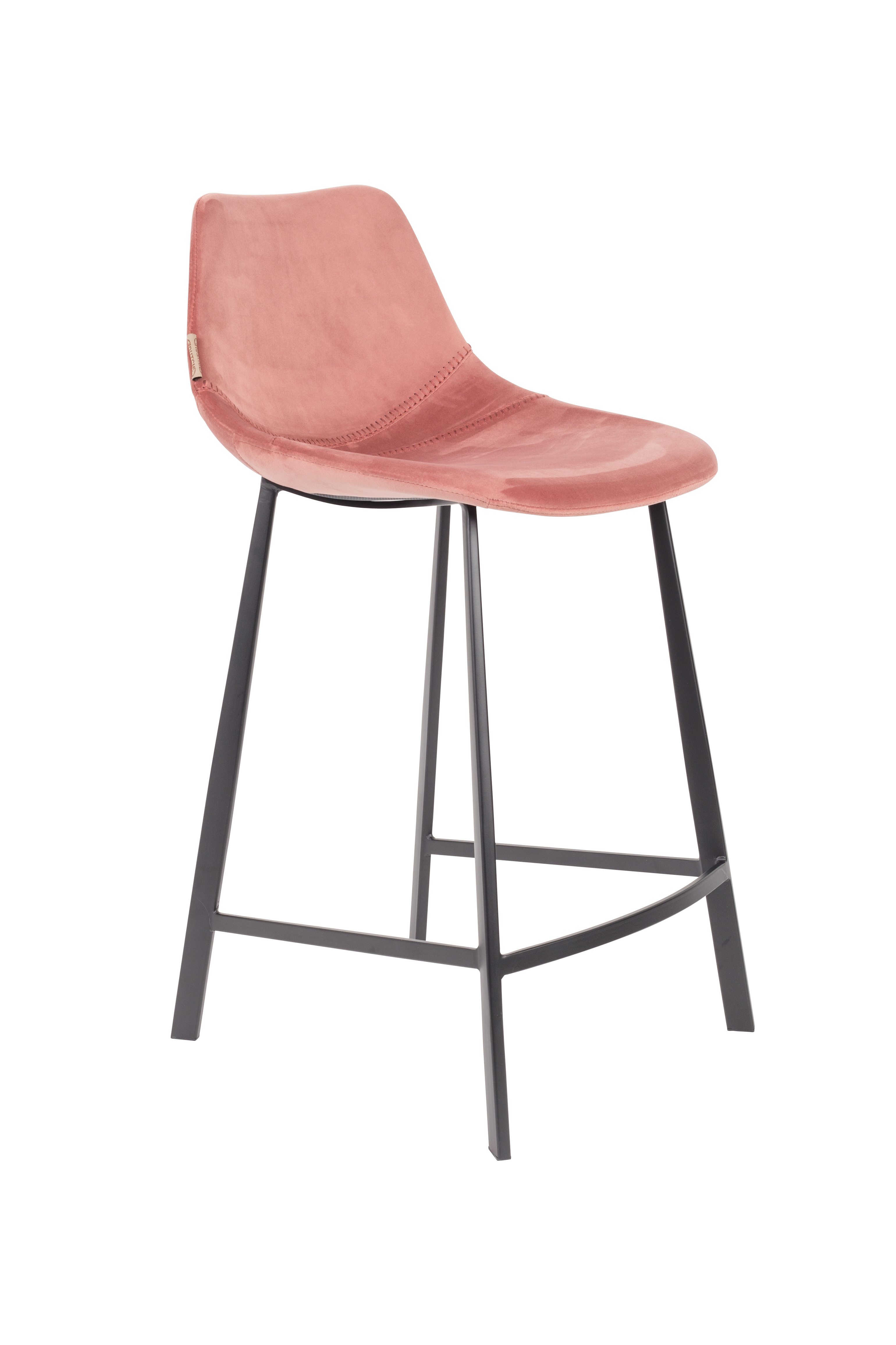 Counterstoel Franky in velvet 65cm - Old Pink