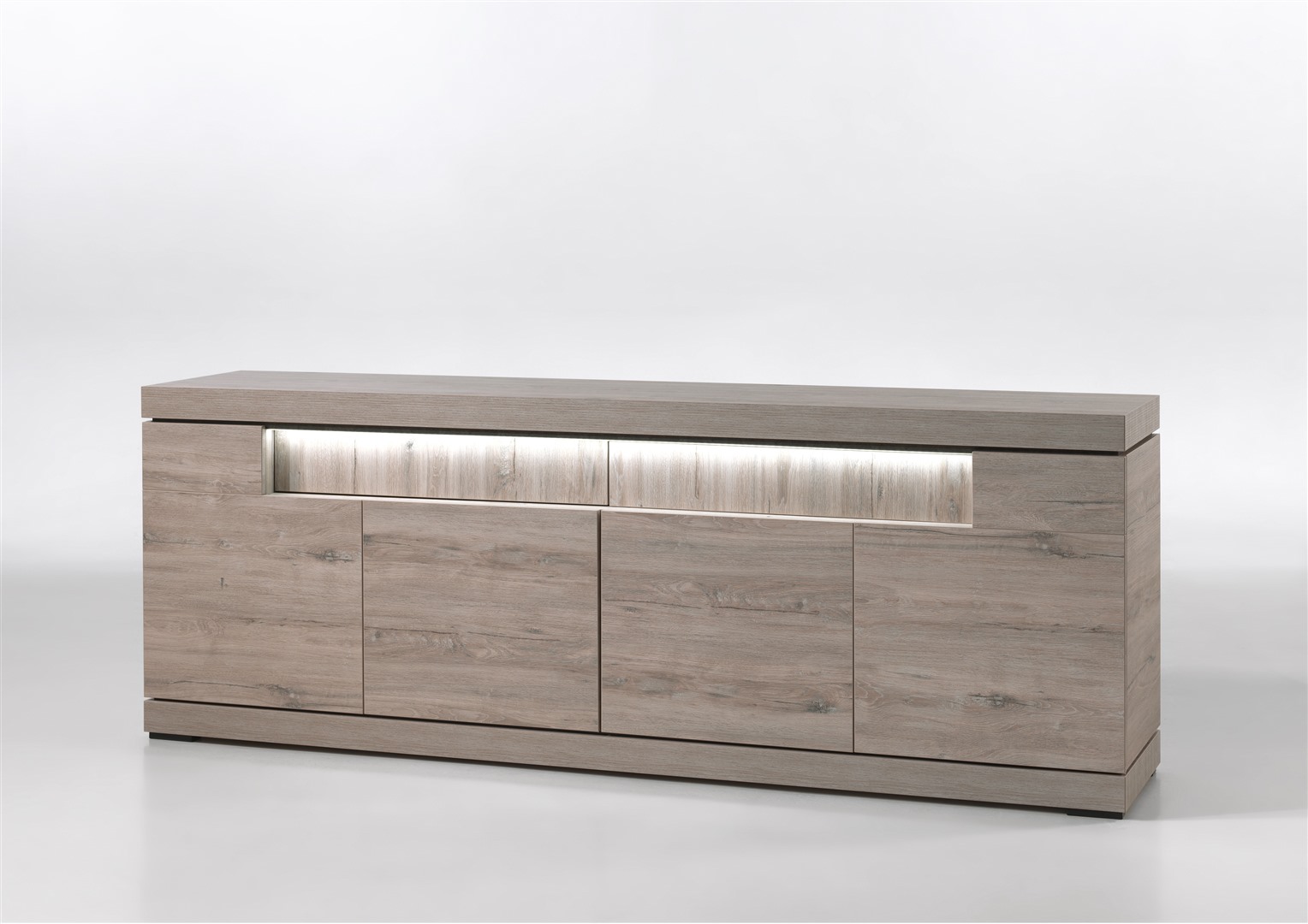 Dressoir met 4 deuren en 2 lades - licht eiken