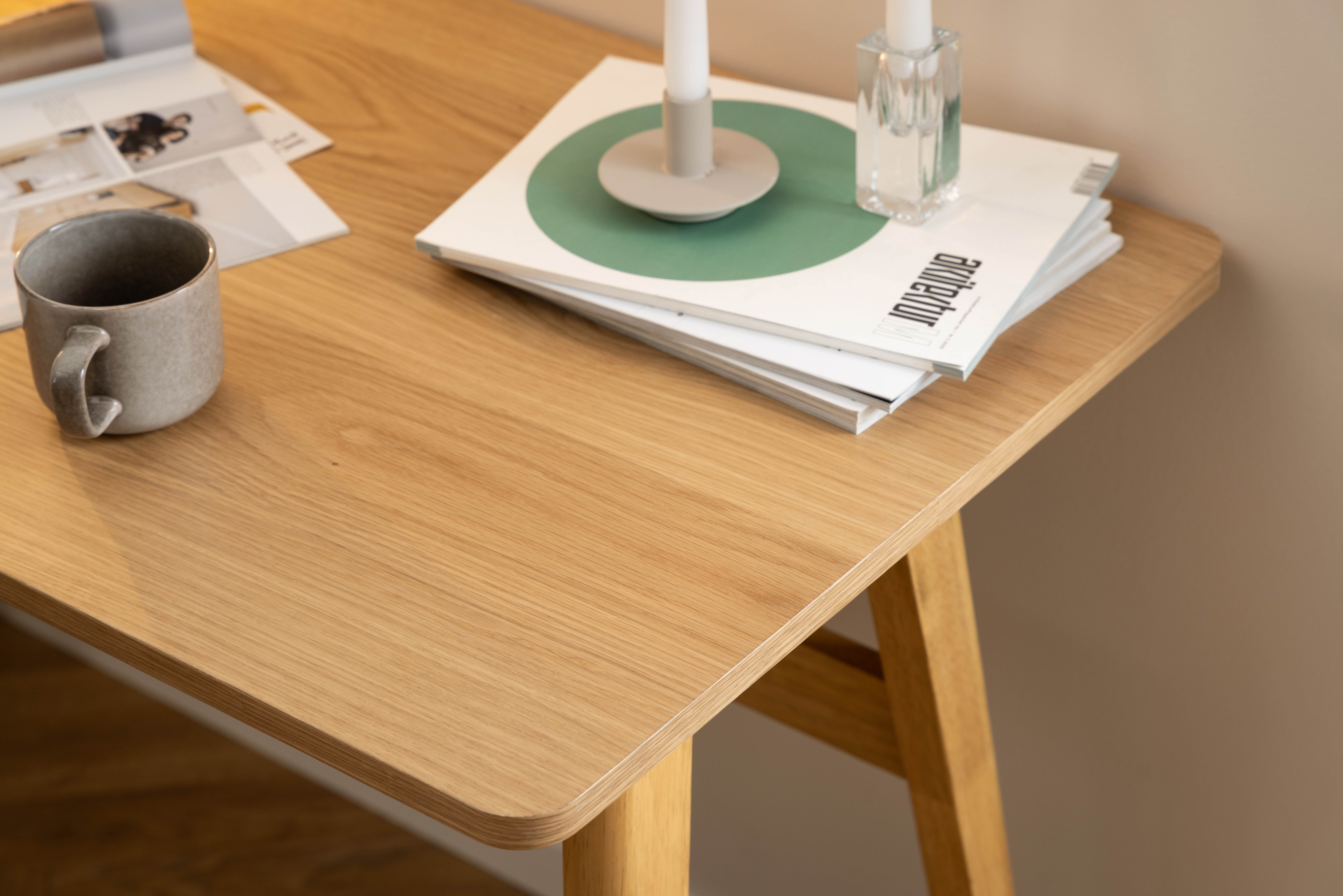 Houten bureau met lade 120x60cm - natuur eiken