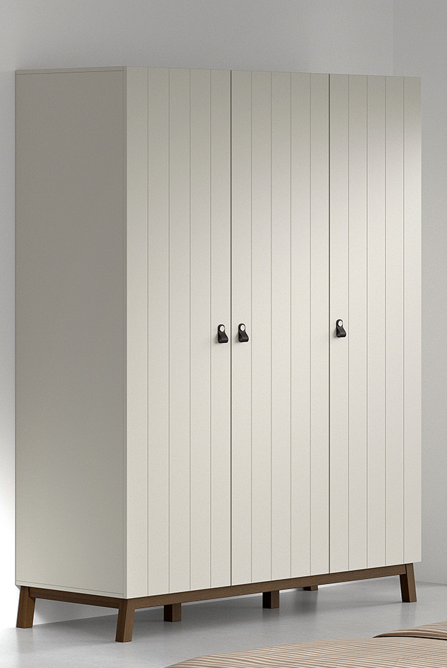Kleerkast 3 deuren - clay/walnoot