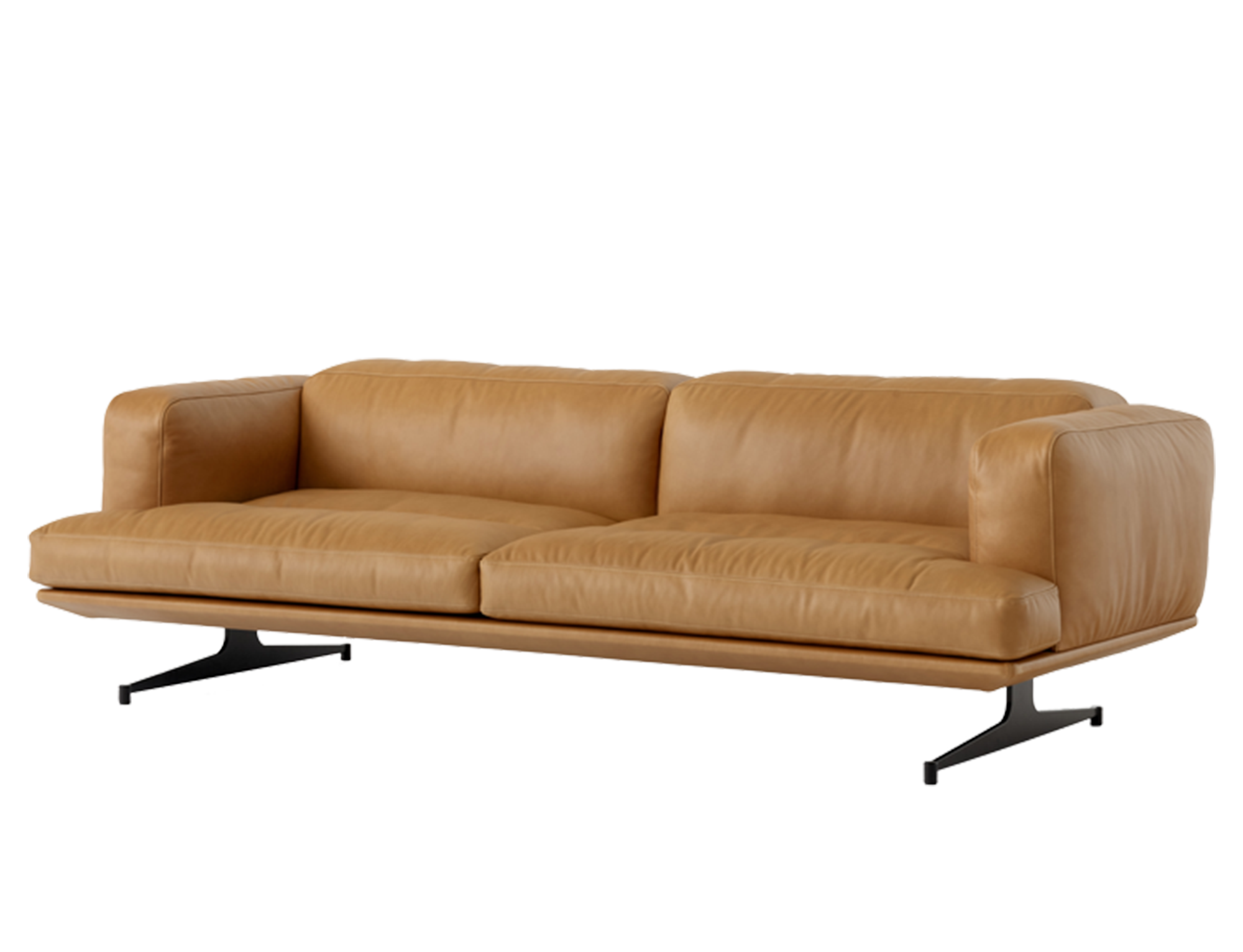 3-zit Inland in aniline leder - cognac