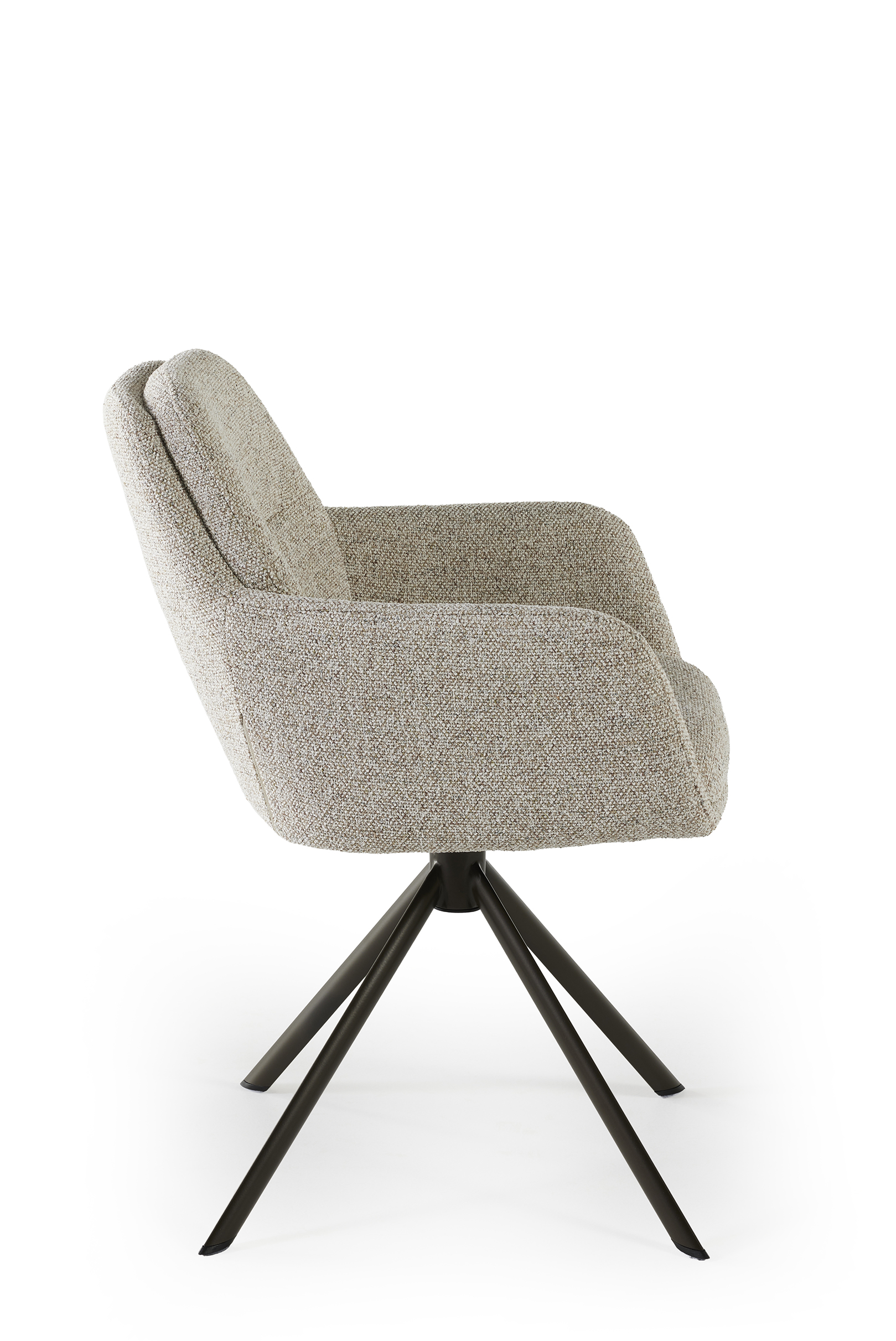 Kuipstoel swivel - beige/anodic metaal