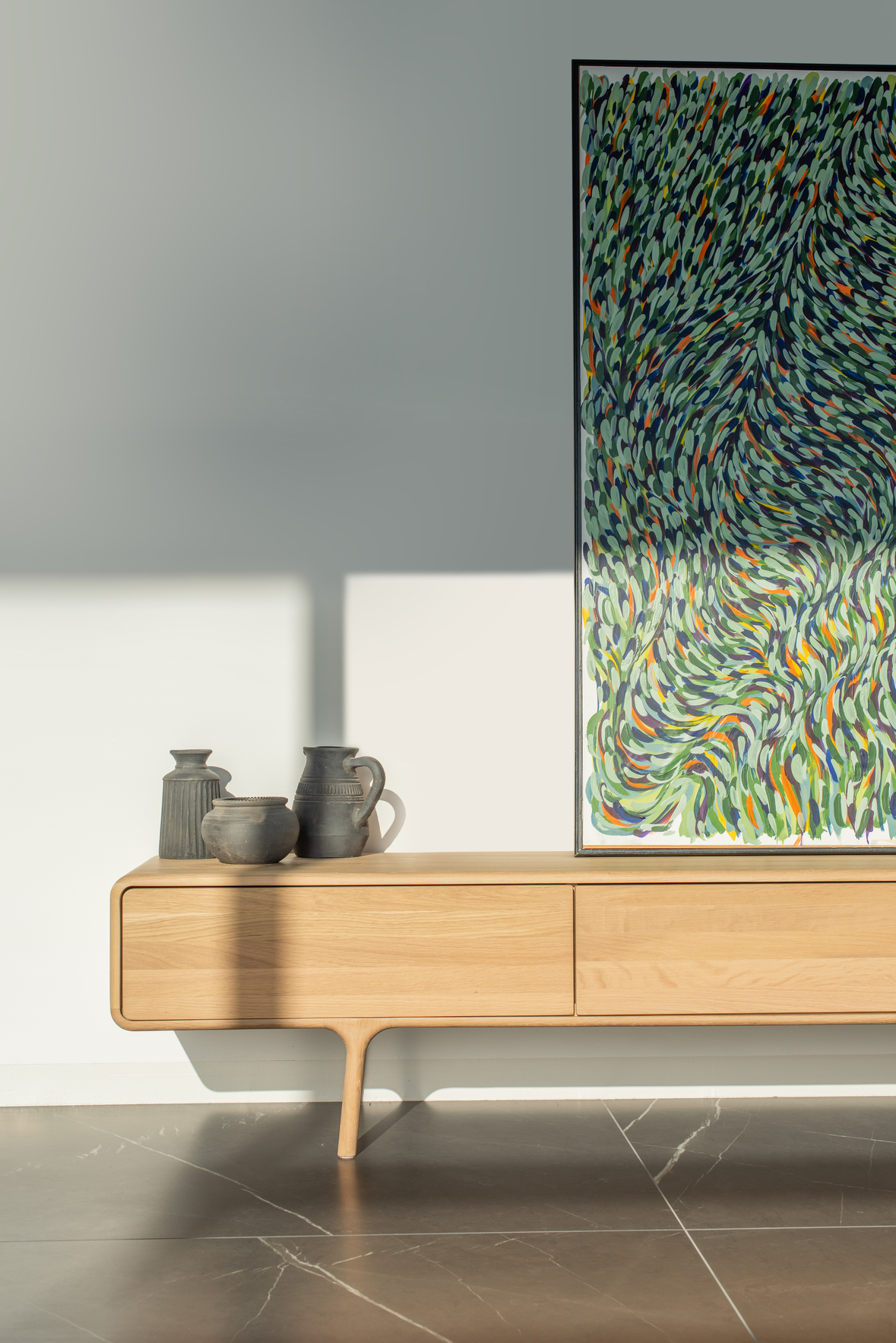 Tv-meubel Fawn met 3 lades - natuur eiken