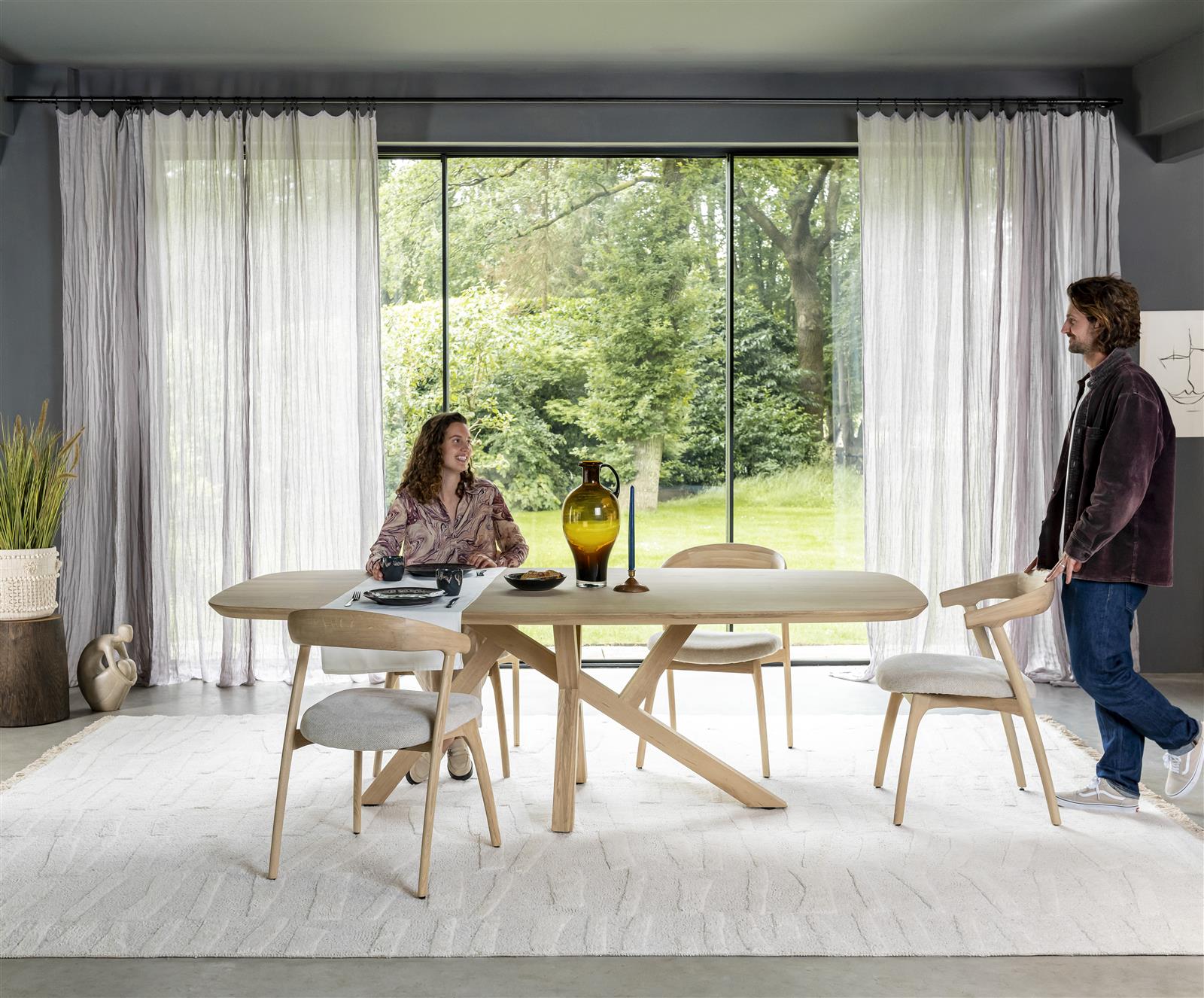 Ovale eettafel Shimla 270x120cm - massief eikenhout