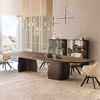 Design eettafel Senator Wood - Burned oak/bronze