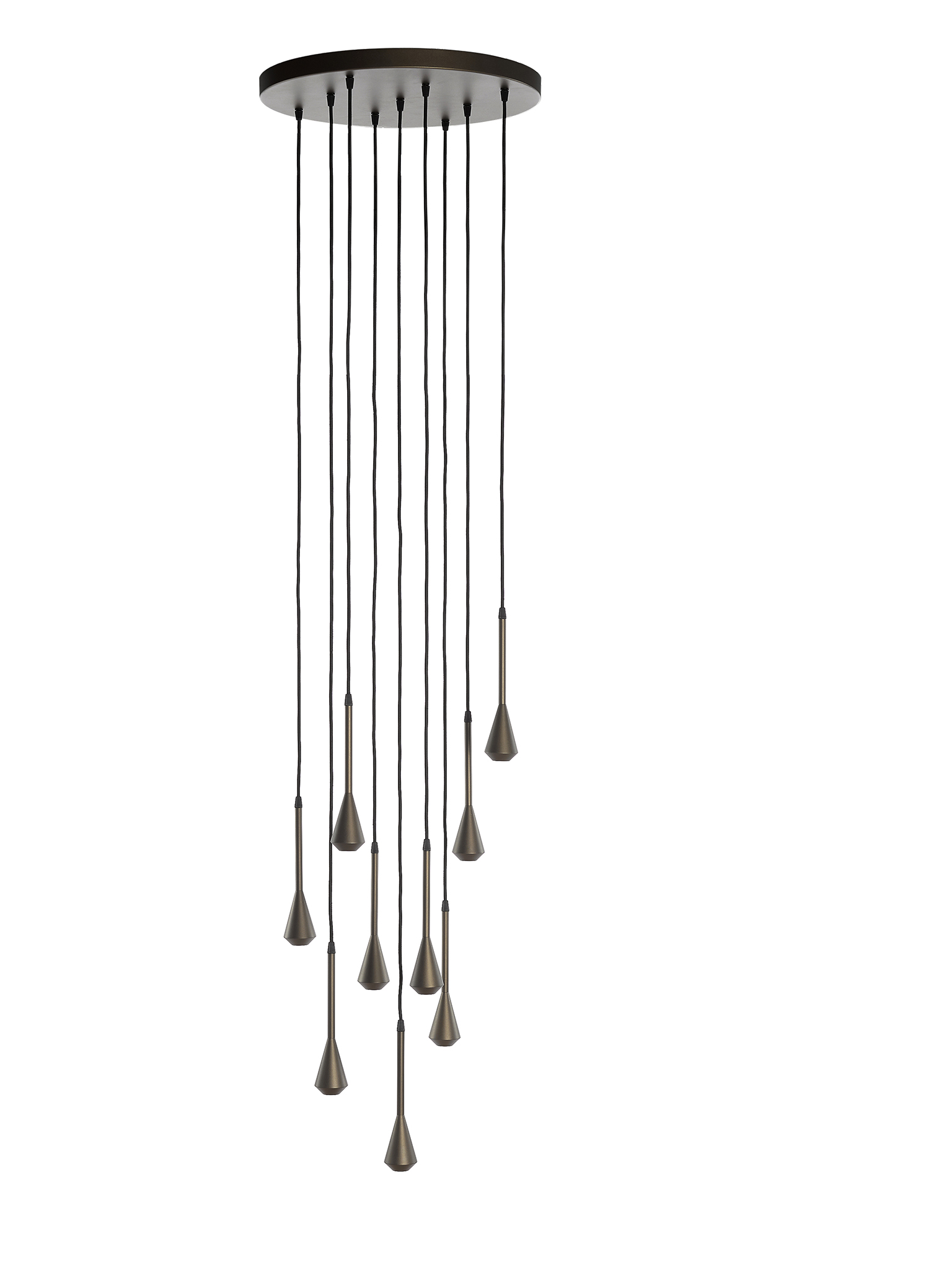 Hanglamp 9x 27W LED - bronzo