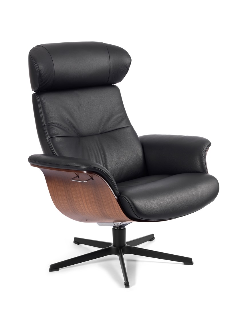 Relaxzetel TimeOut in leder - zwart