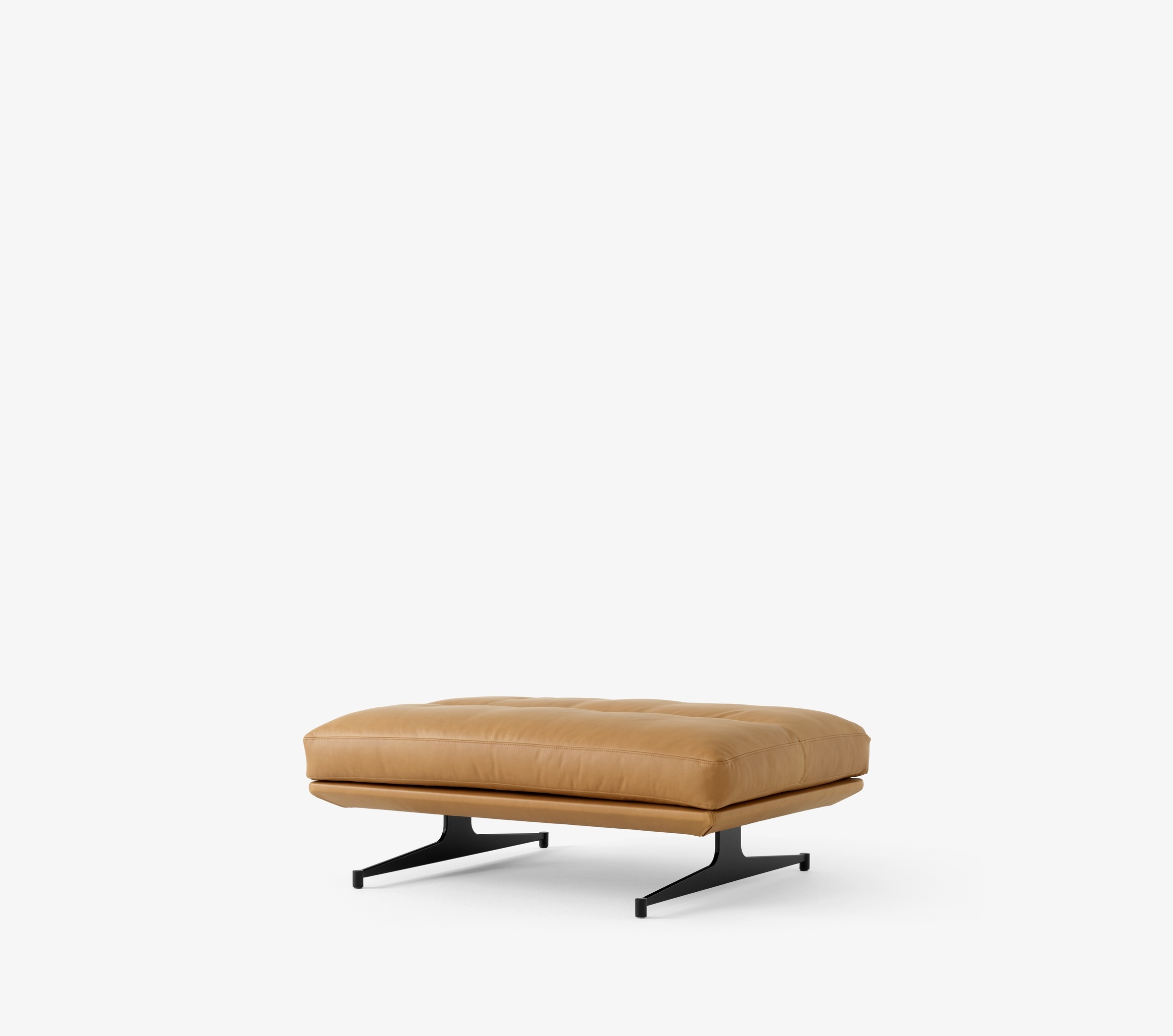 Voetbank Inland 112x78cm in aniline leder - cognac