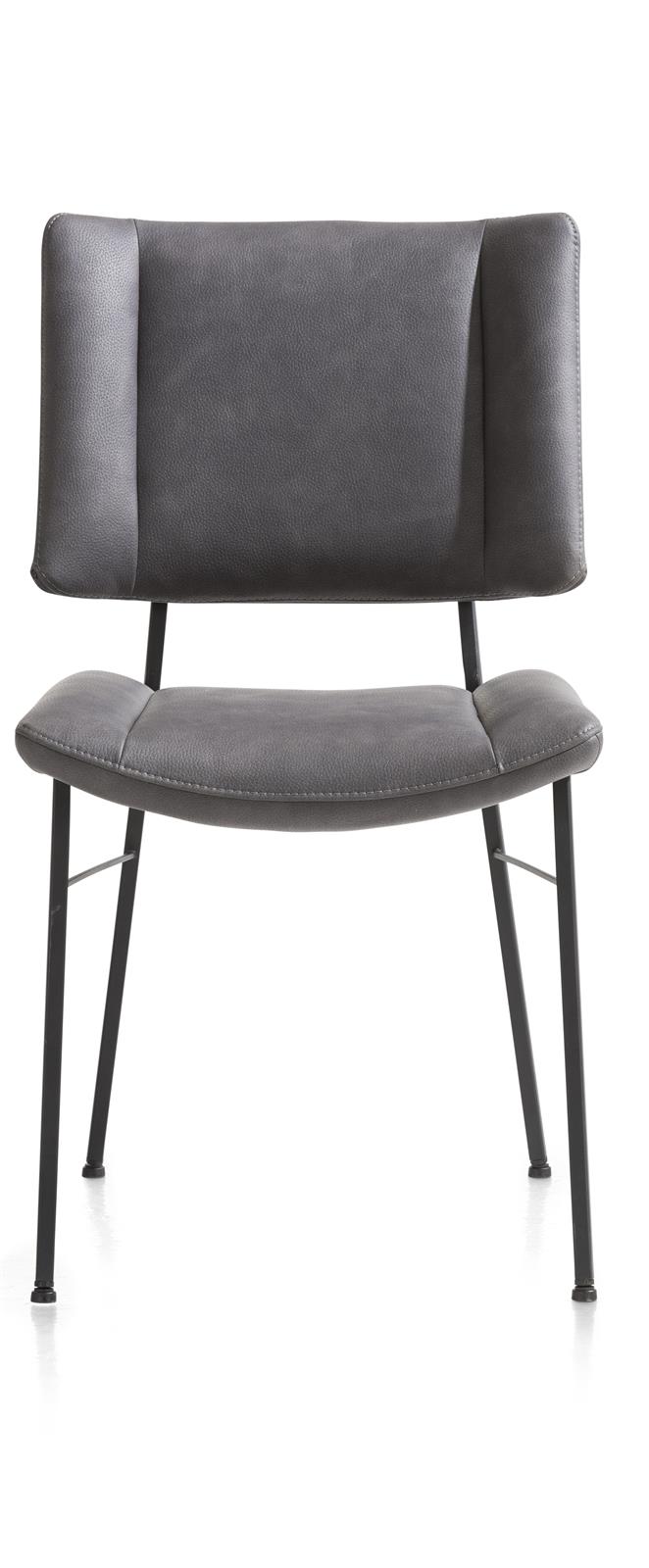 Stoel Tatum in lederlook - antracietgrijs