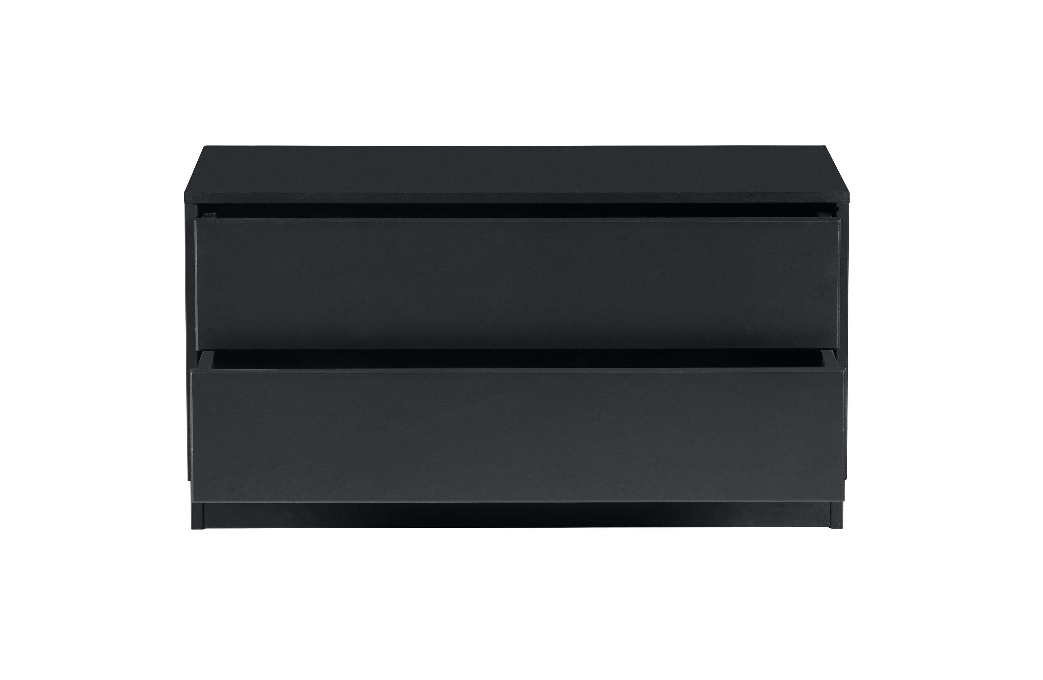Tv-meubel Finca midden met 2 lades B75cm - zwart