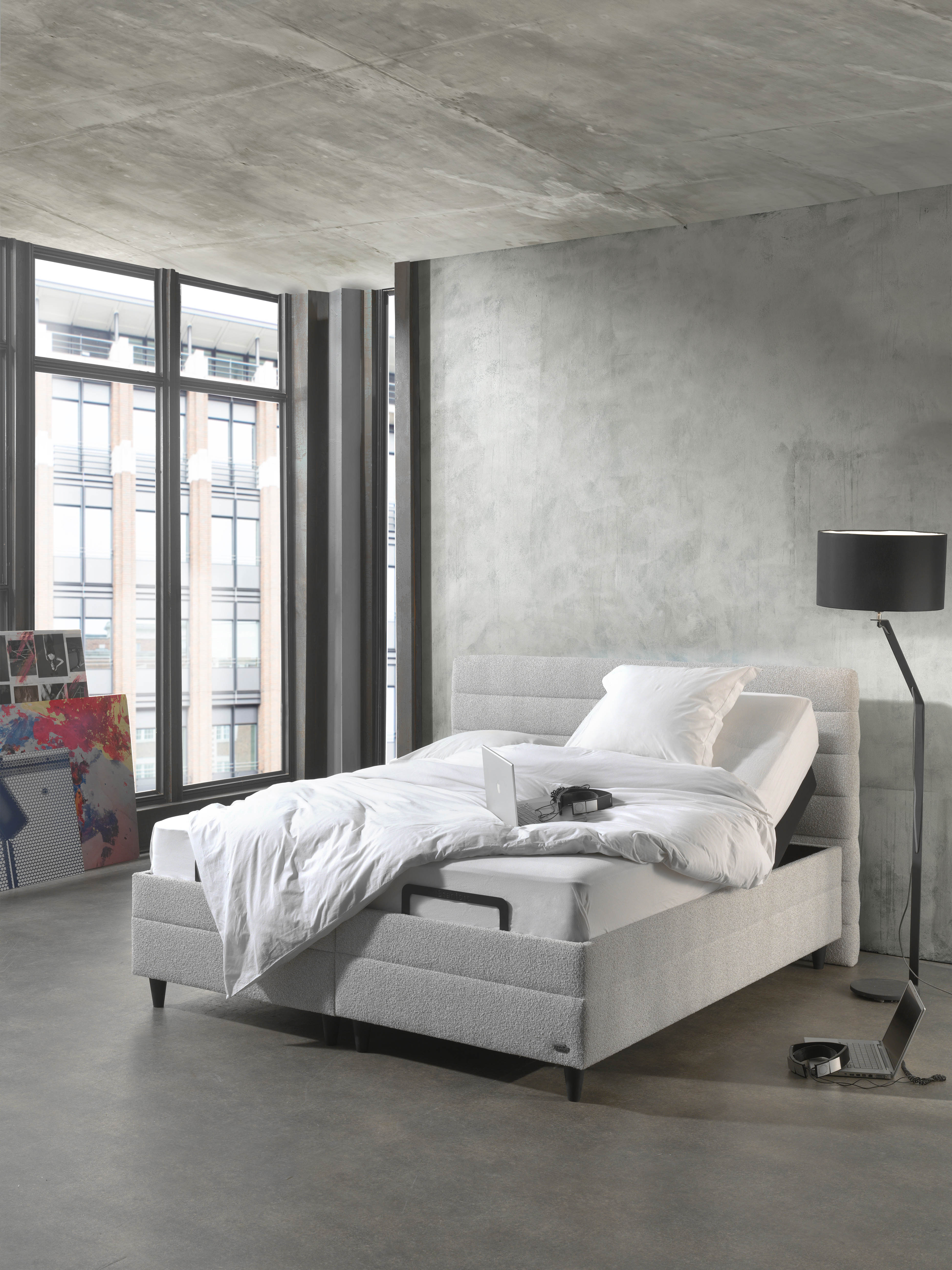 Elektrische boxspring 160x200cm (excl. matras) - grijs