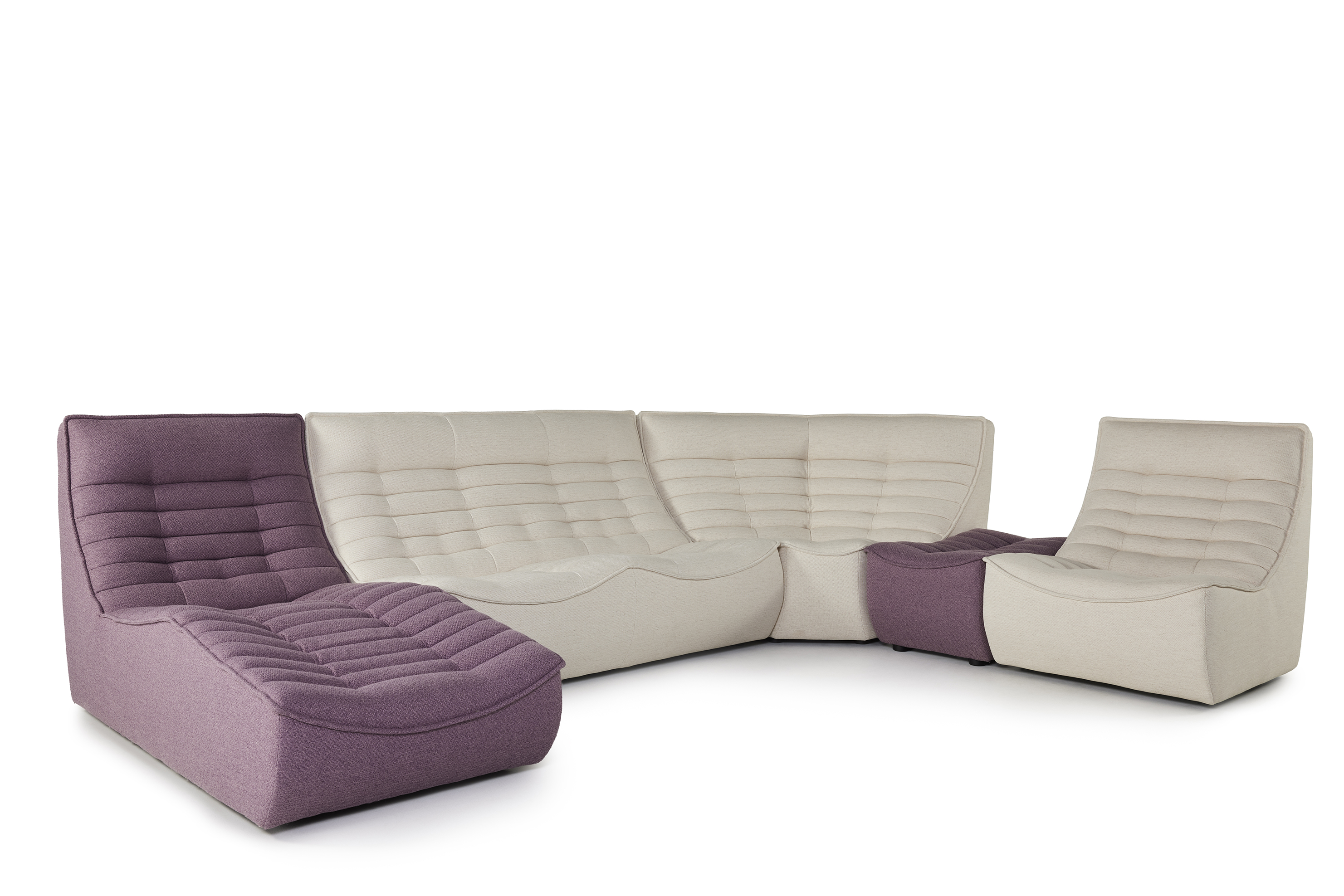 Modulair hoeksalon PRM 1063 - wit/lila