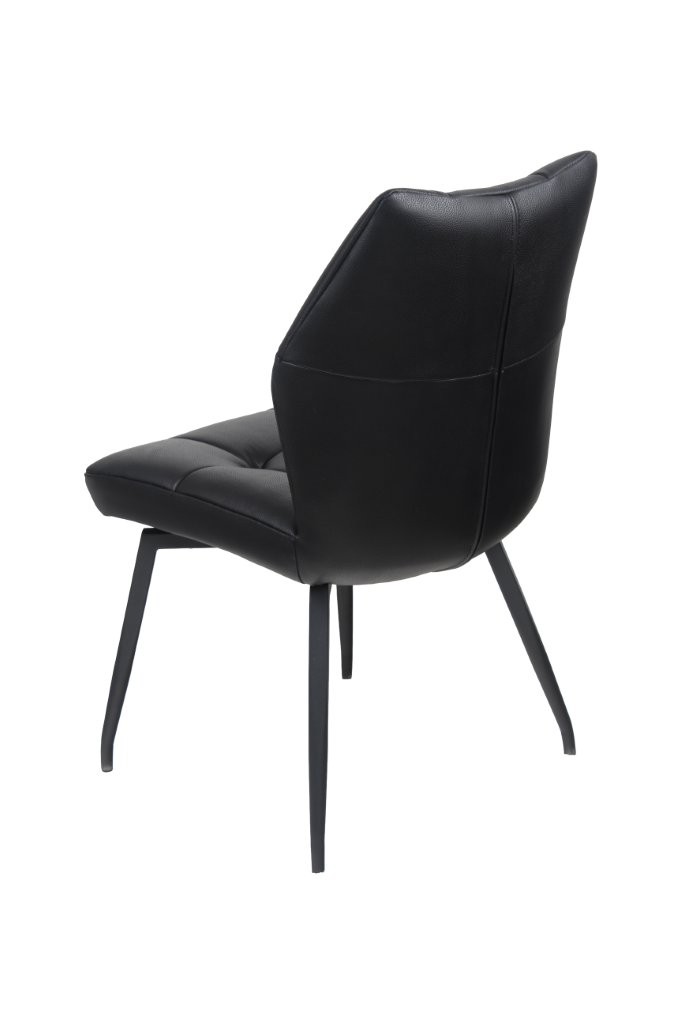 Stoel in leder - zwart