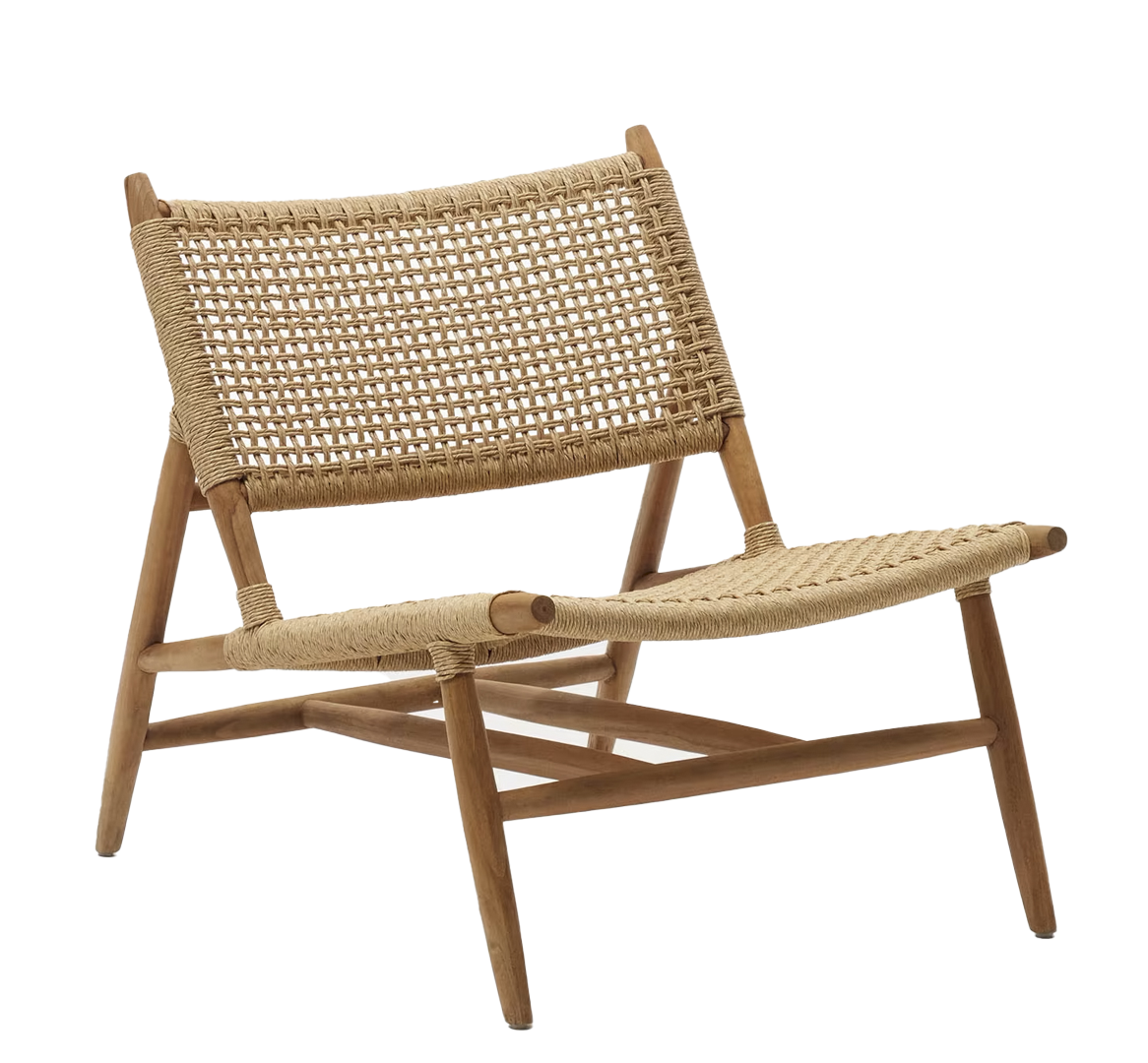 Fauteuil uit massieve teak - naturel