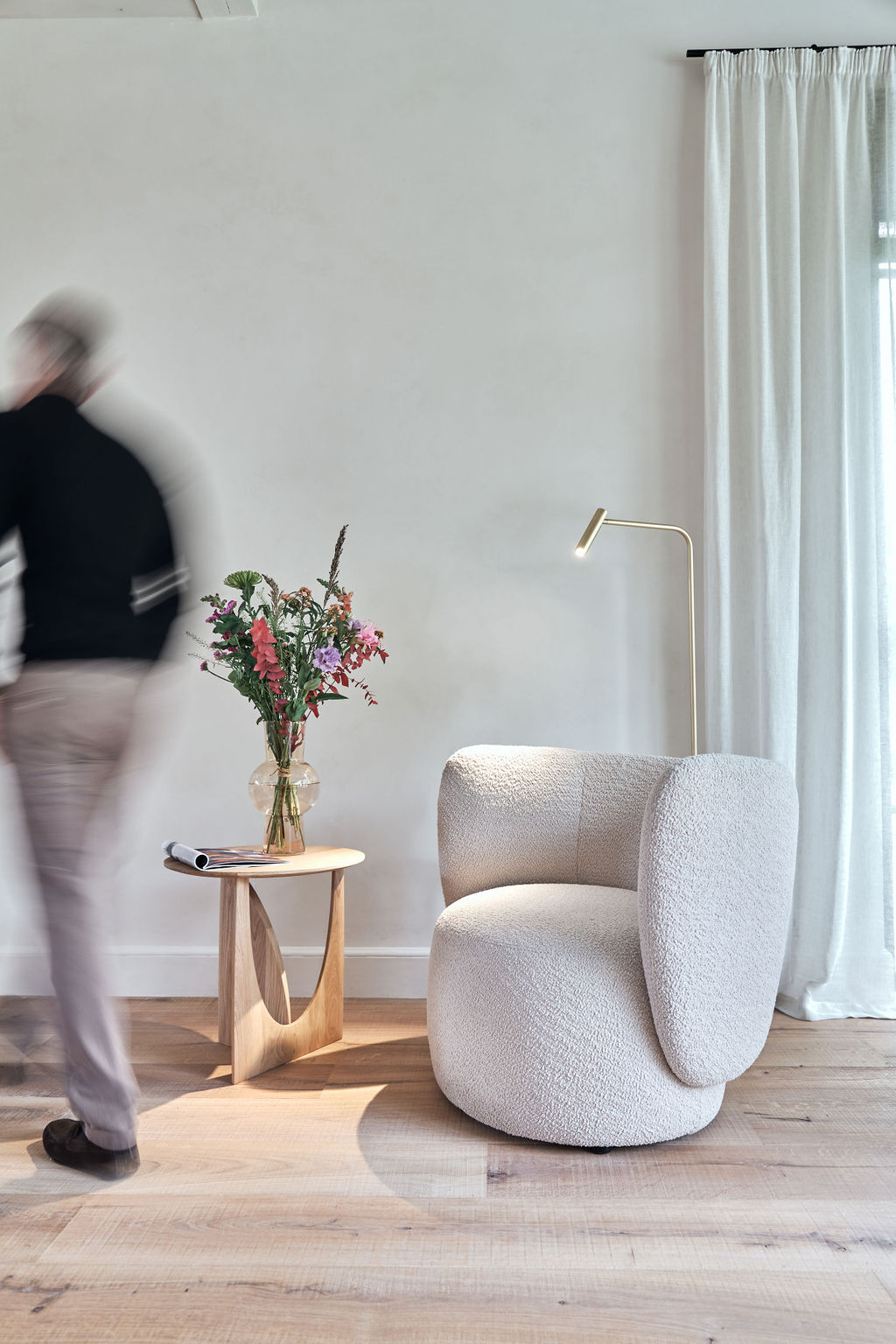 Fauteuil bouclé - ecru