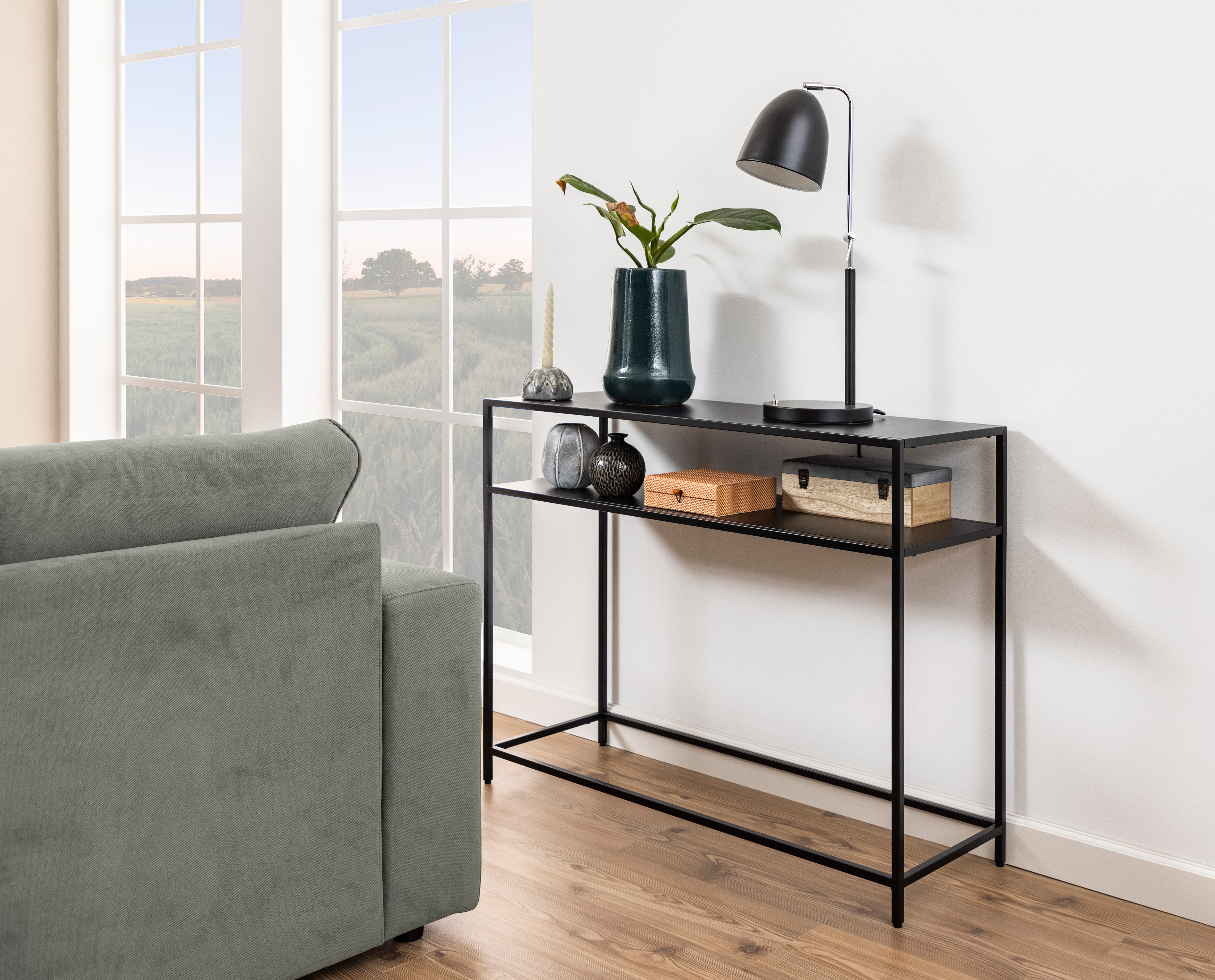 Consoletafel 100x35cm - zwart