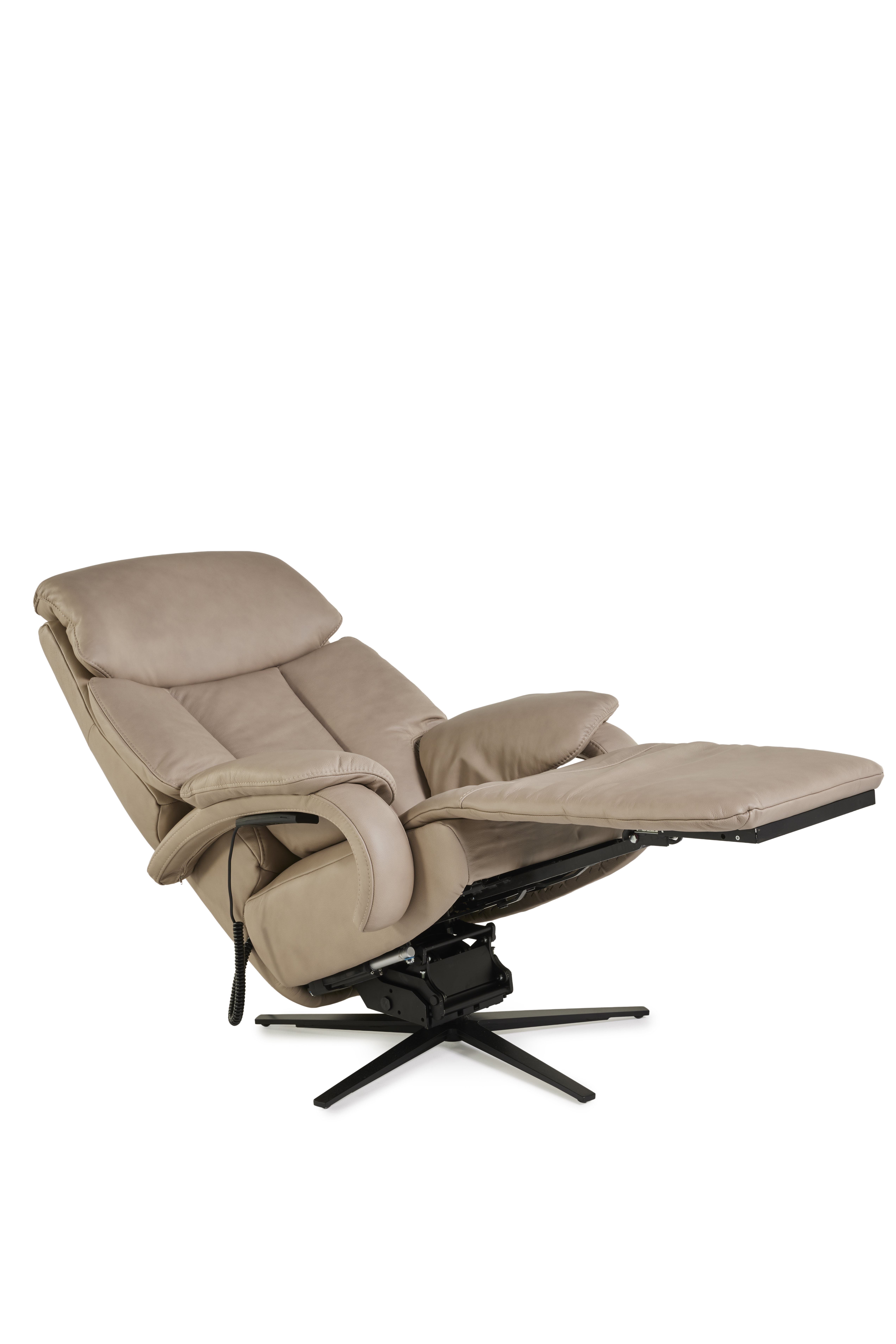 Elektrische relaxzetel in leder met lift  - large - beige 