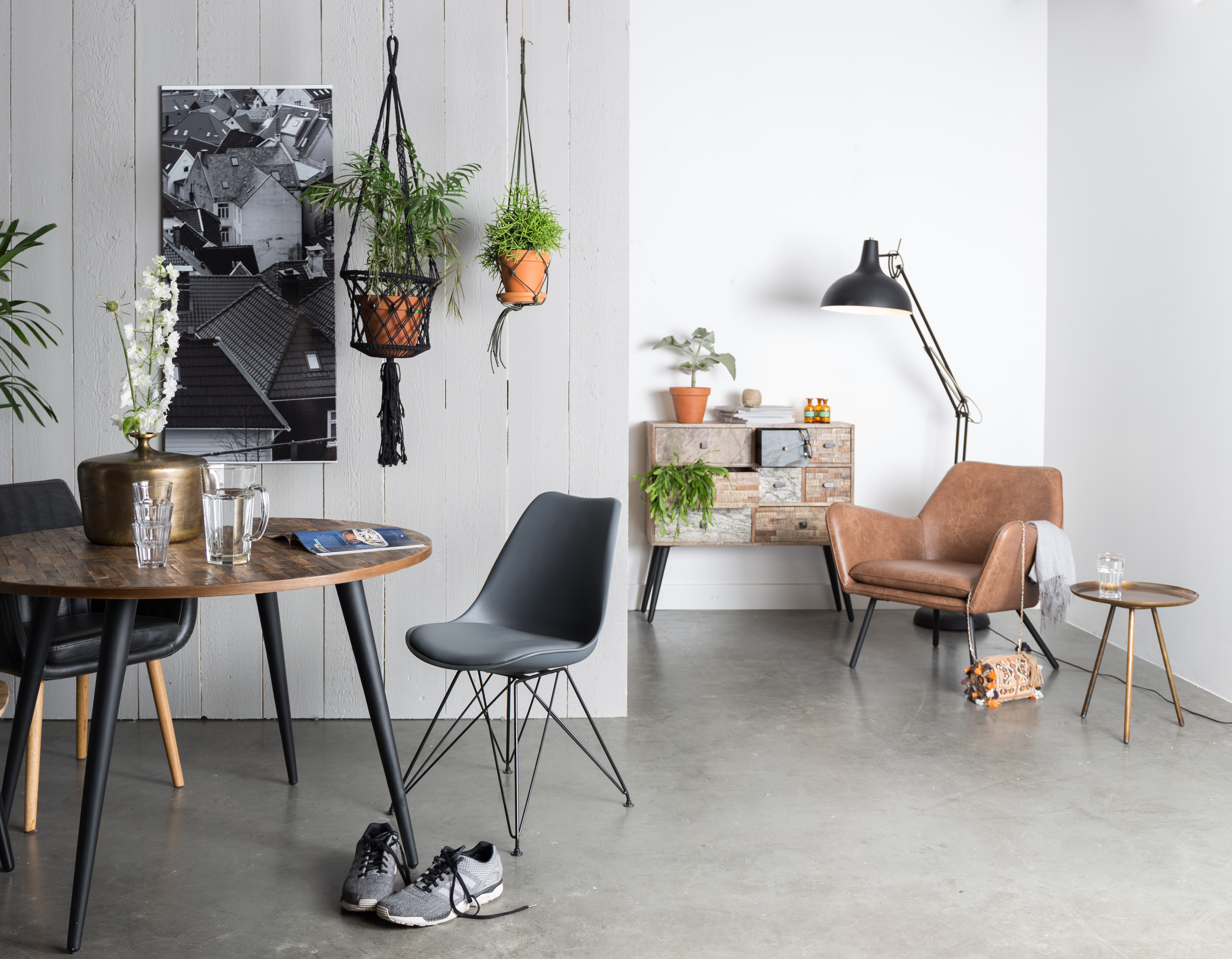 Fauteuil in lederlook - bruin