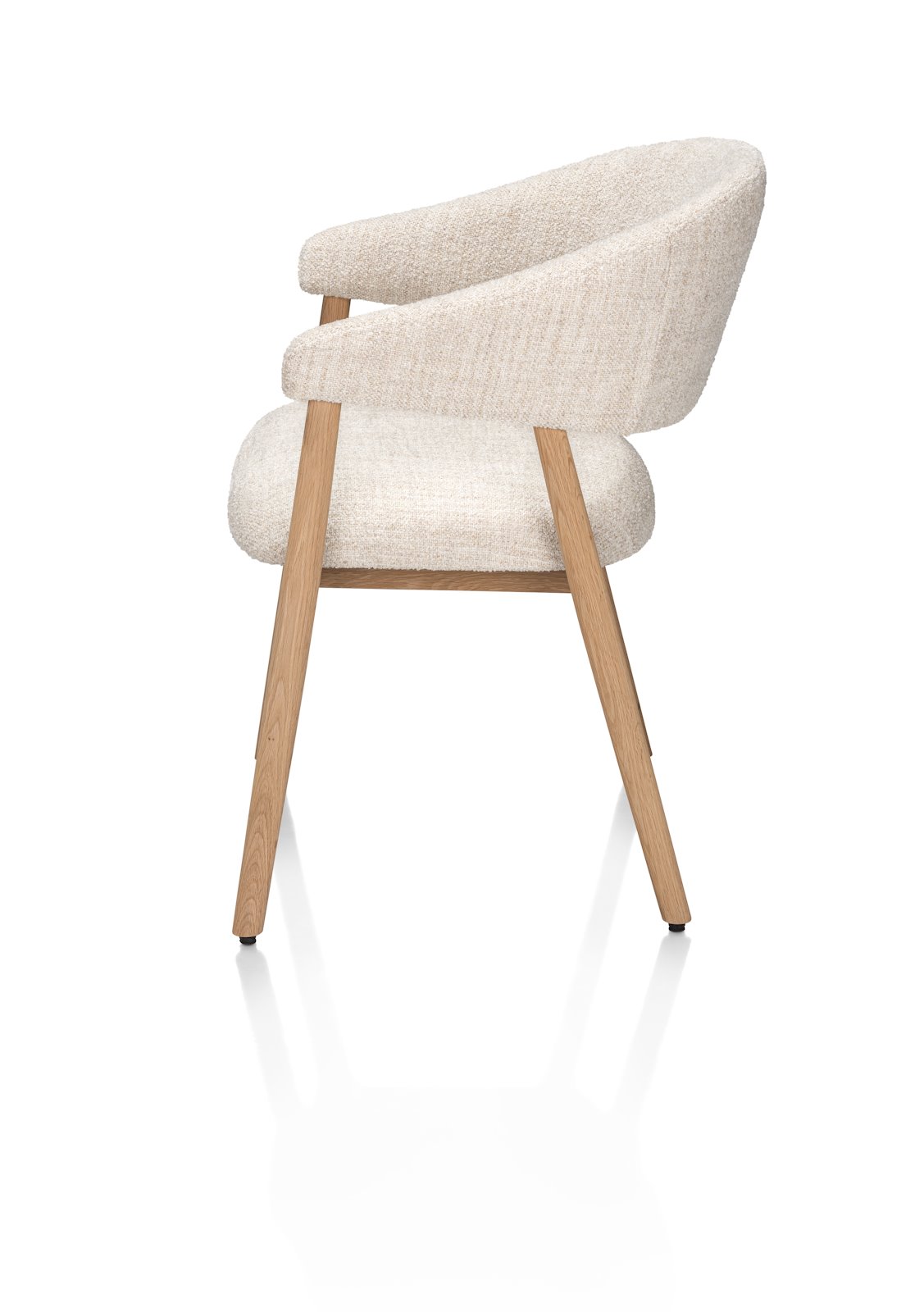 Armstoel Kira - creme/natural oak