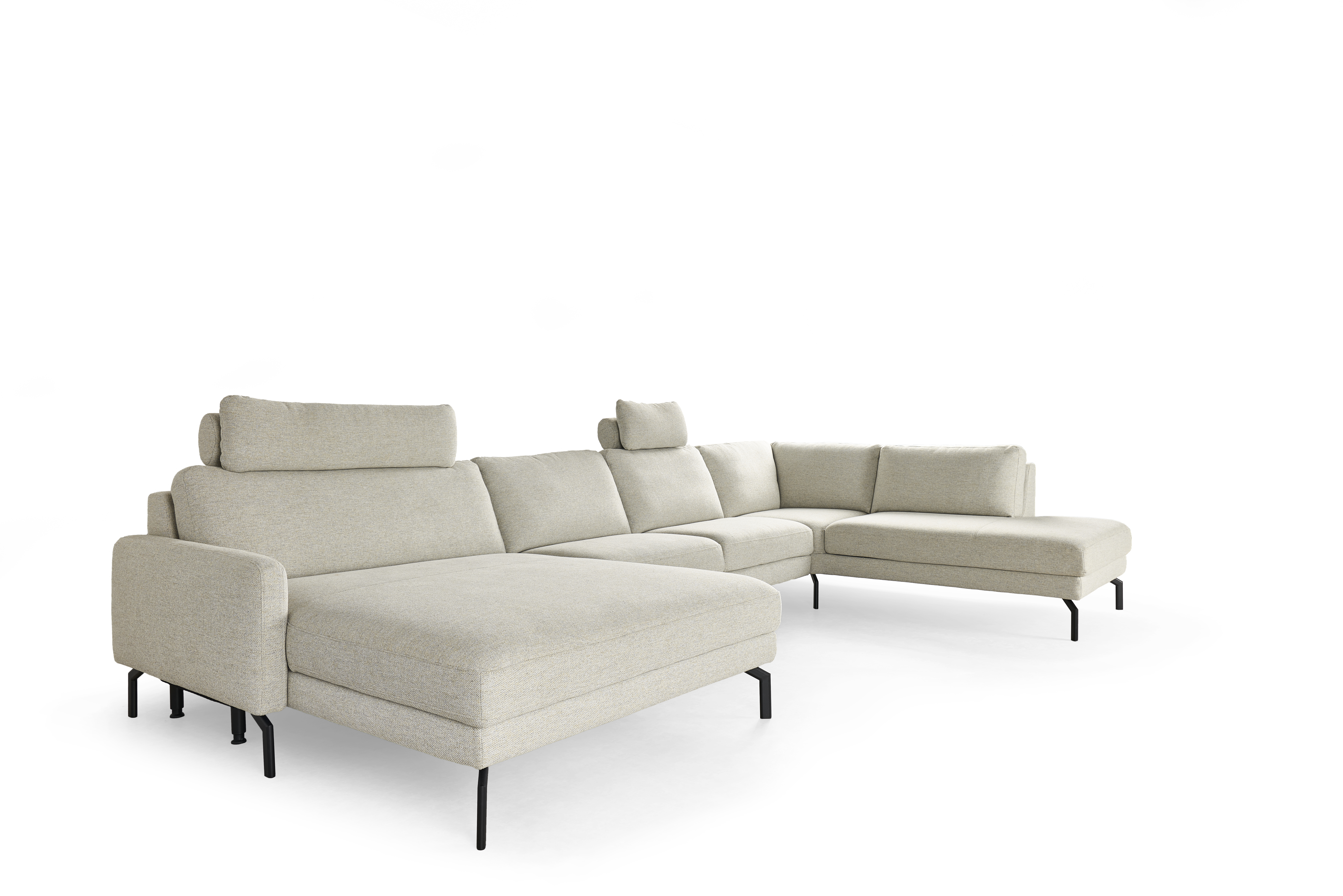 Hoeksalon U-vorm met relax (rechts) - ecru