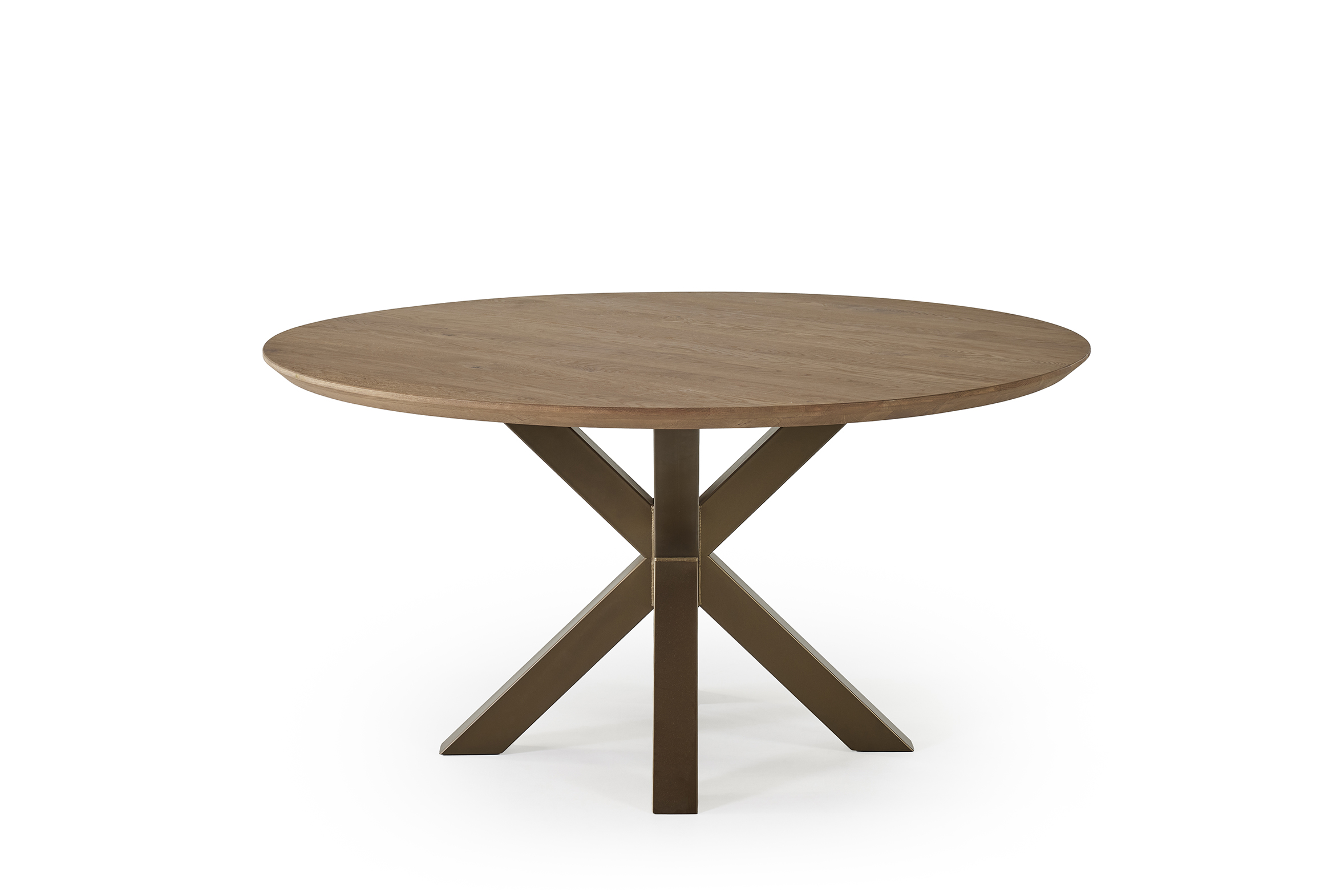 Ronde tafel 150cm - eik/anodic brown metaal
