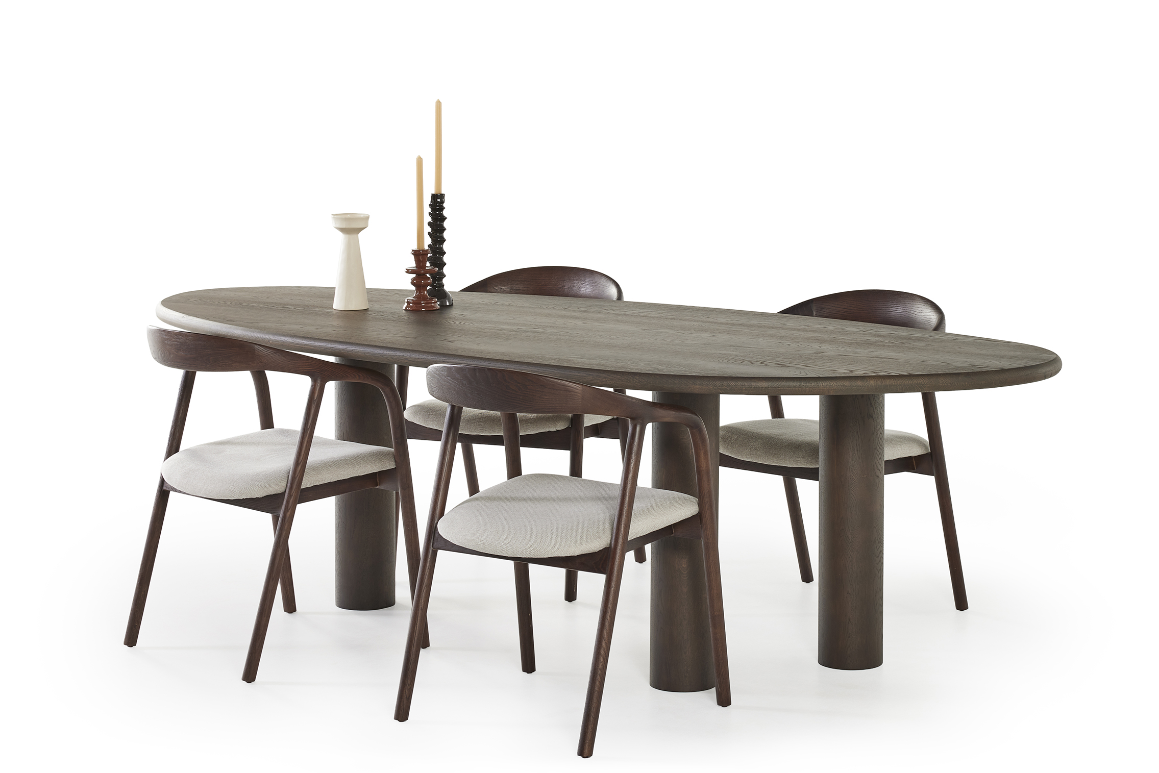 Eettafel met 3 poten - leaf/donkerbruin