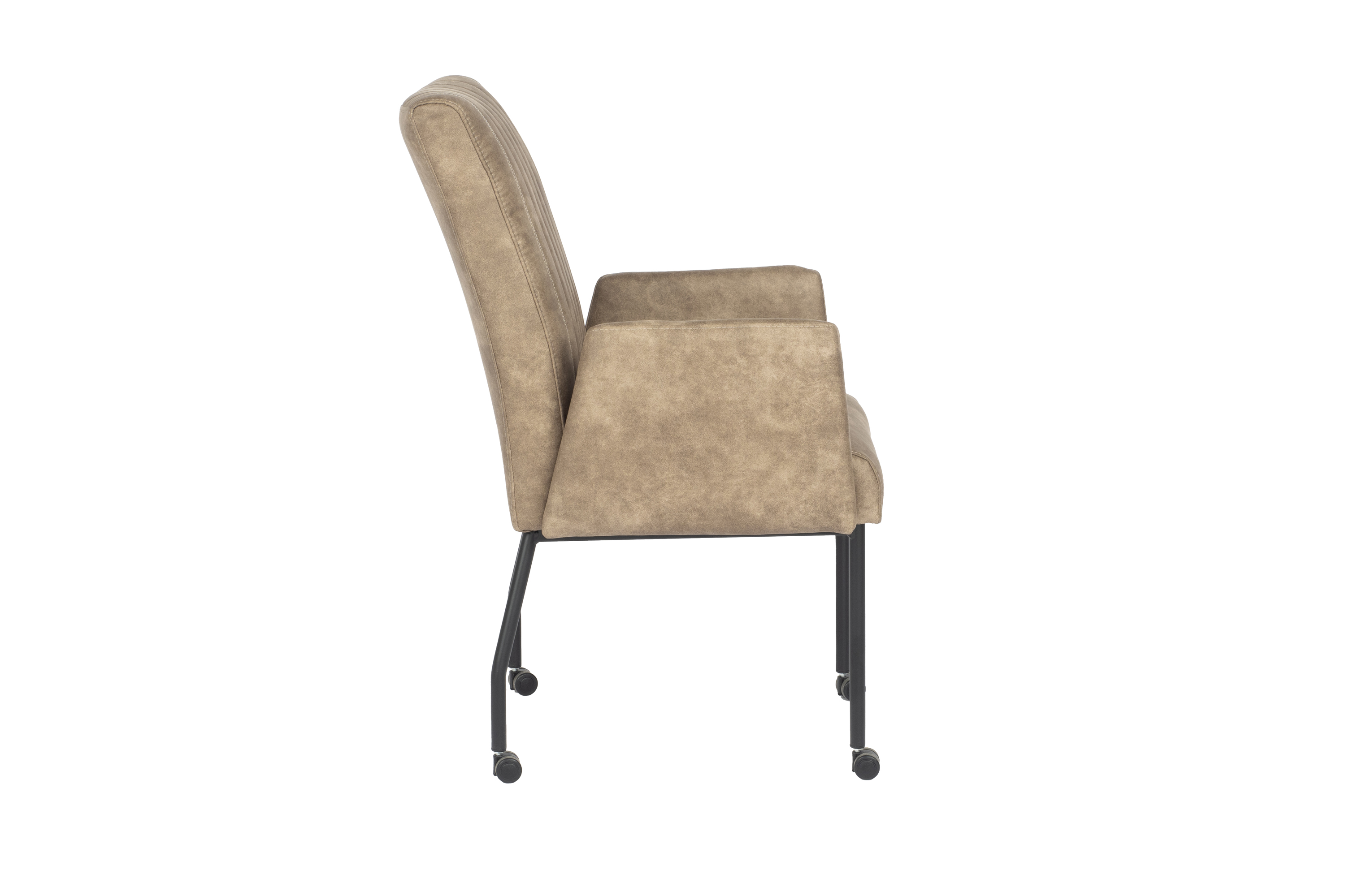 Armstoel met wielen - Mocca bruin