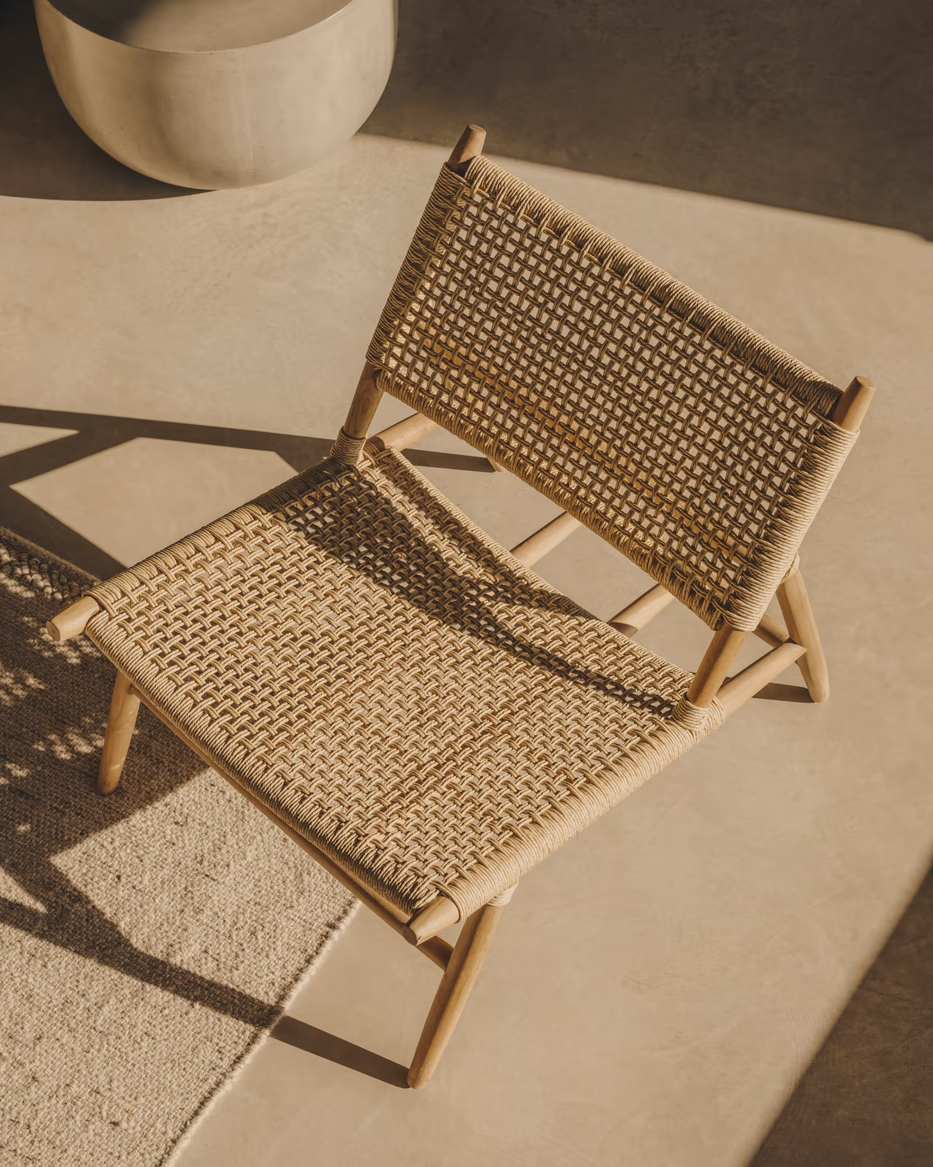 Fauteuil uit massieve teak - naturel