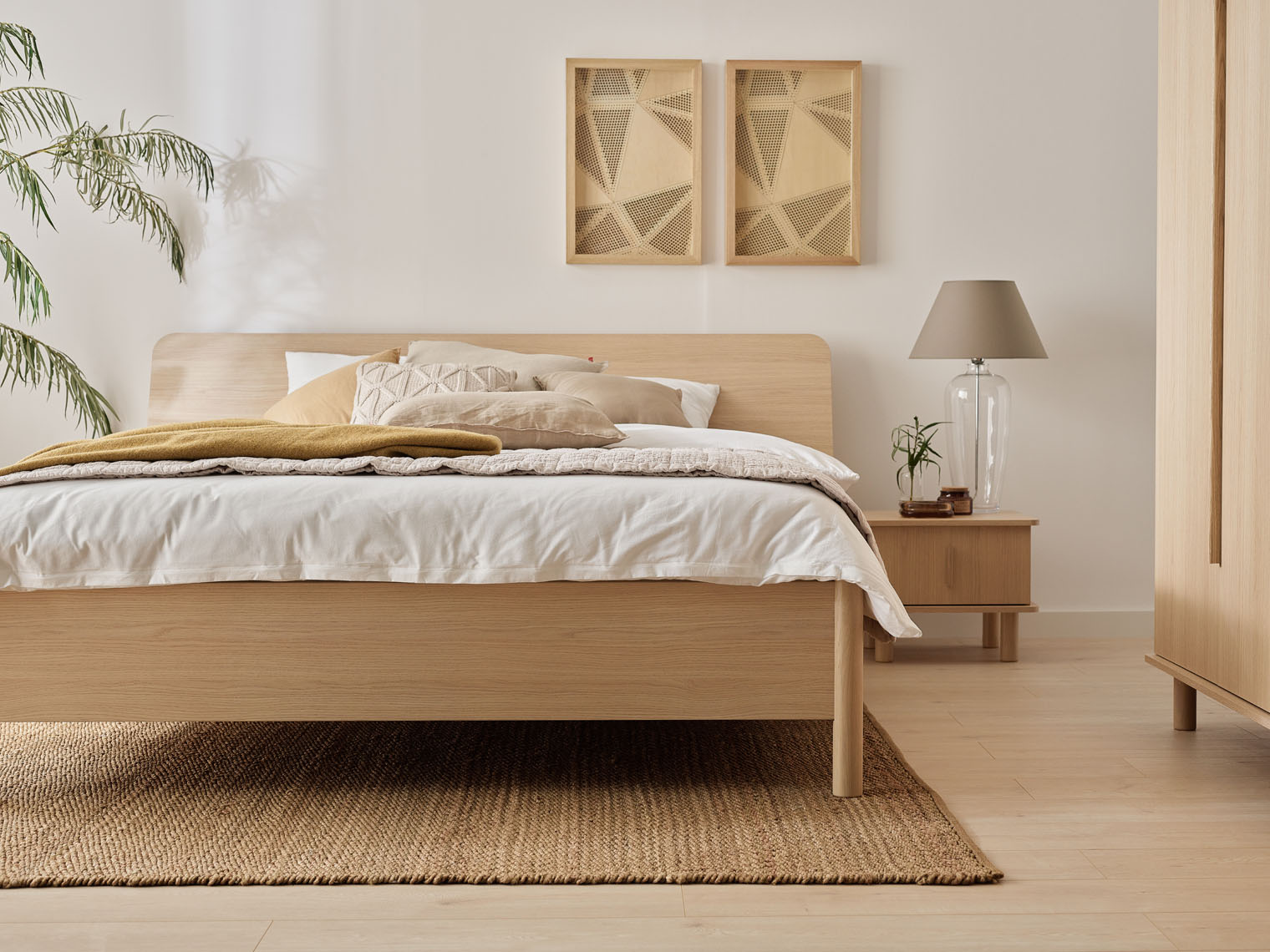 Houten bedkader 160x200cm - natuur eiken