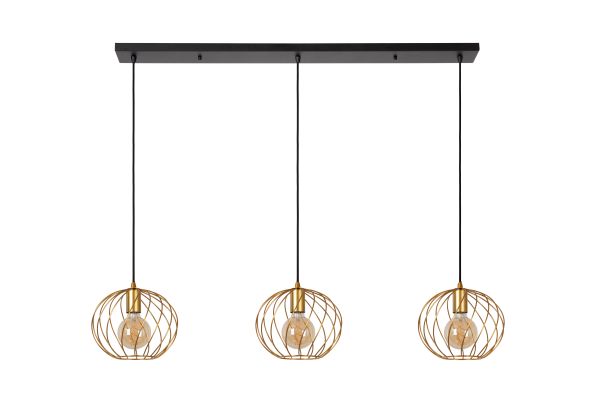 Hanglamp Danza met drie pendels - goud