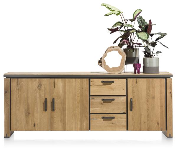 Dressoir Farmland met 3 deuren en 3 lades B240cm - natuur