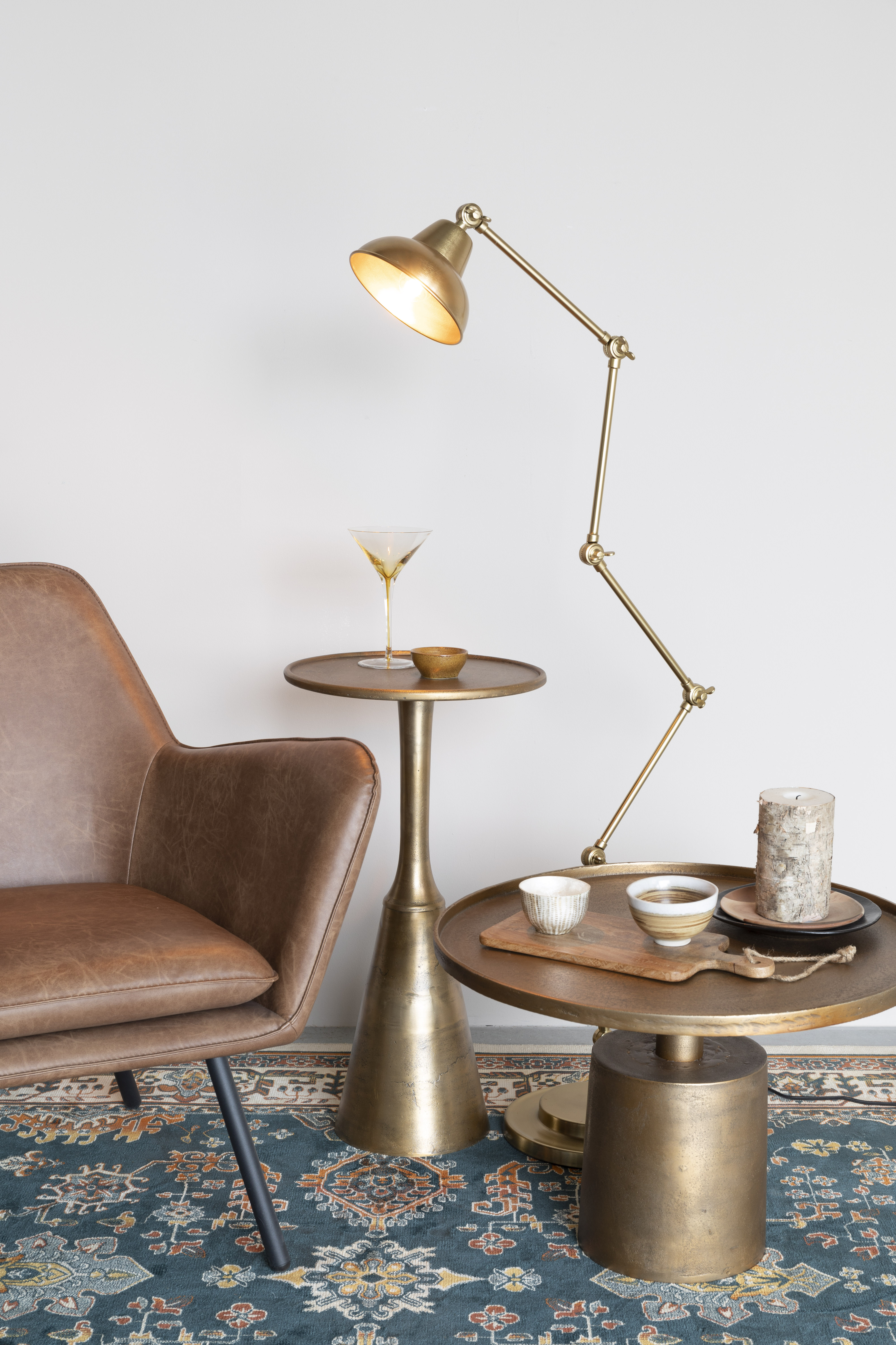 Fauteuil in lederlook - bruin