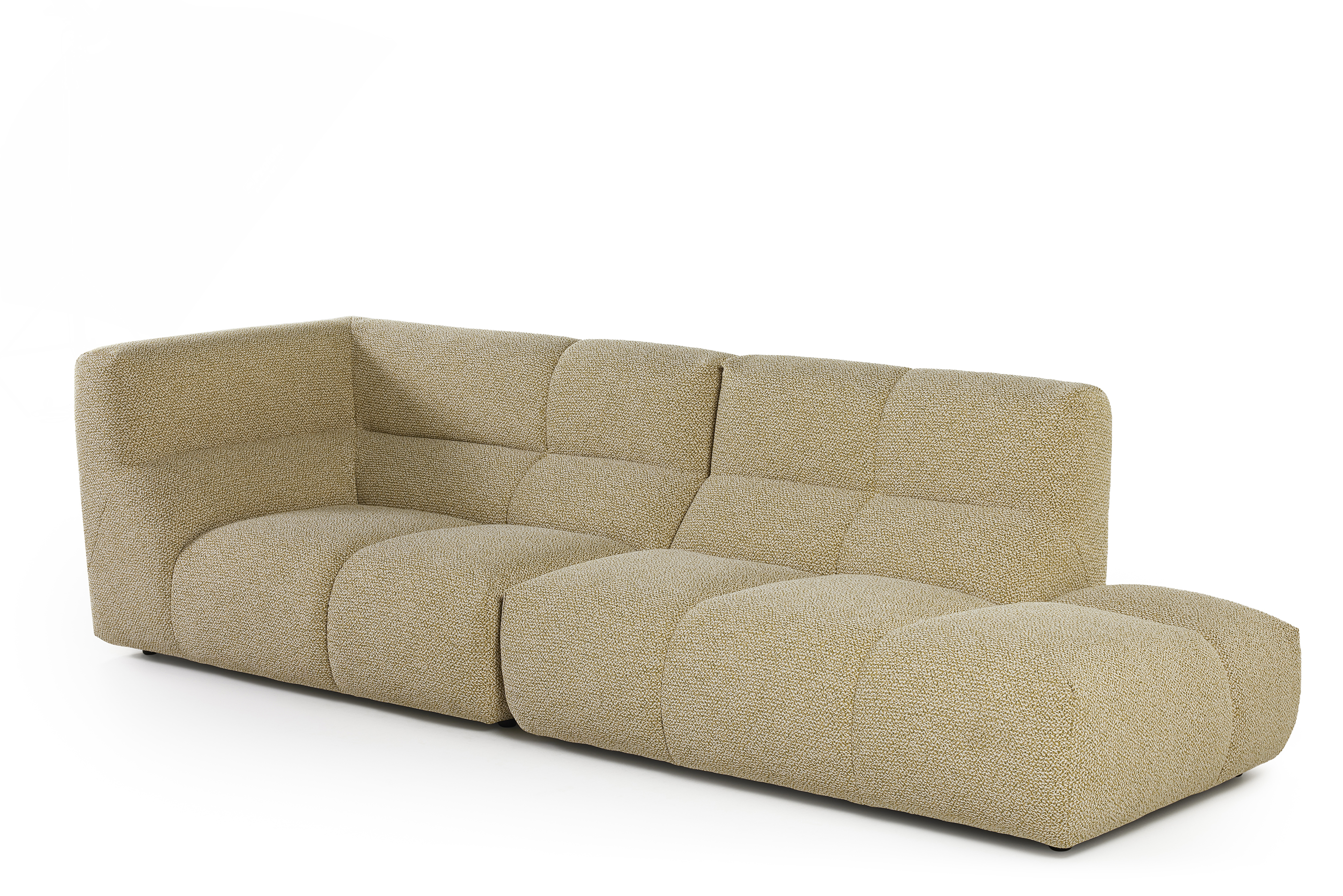2-zit arm links + ottoman rechts Cezar - beige