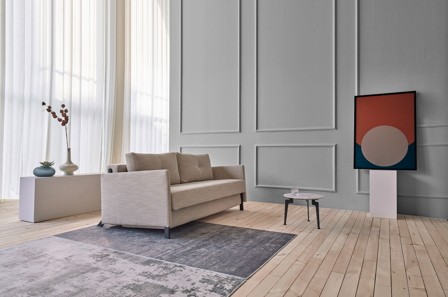 Slaapbank Cubed 160x200cm - Sand beige