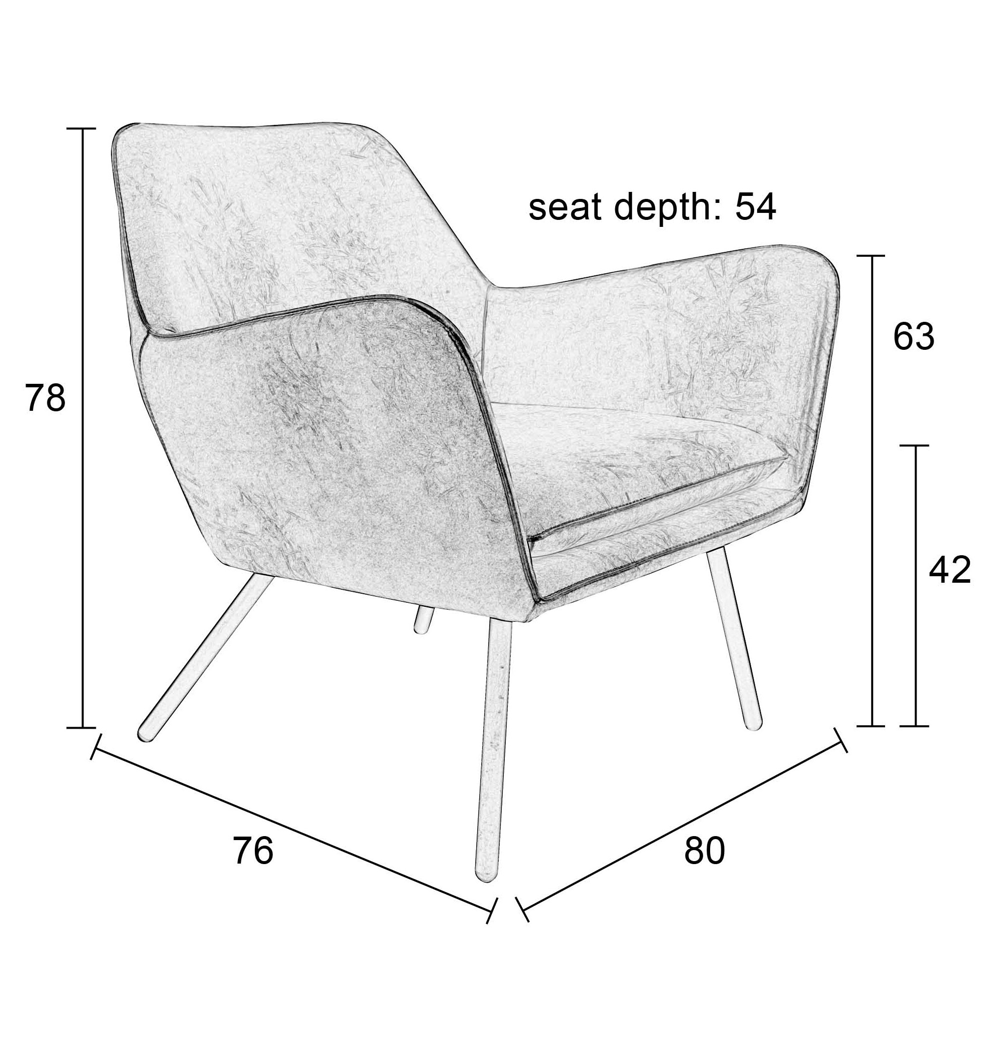 Fauteuil in lederlook - bruin