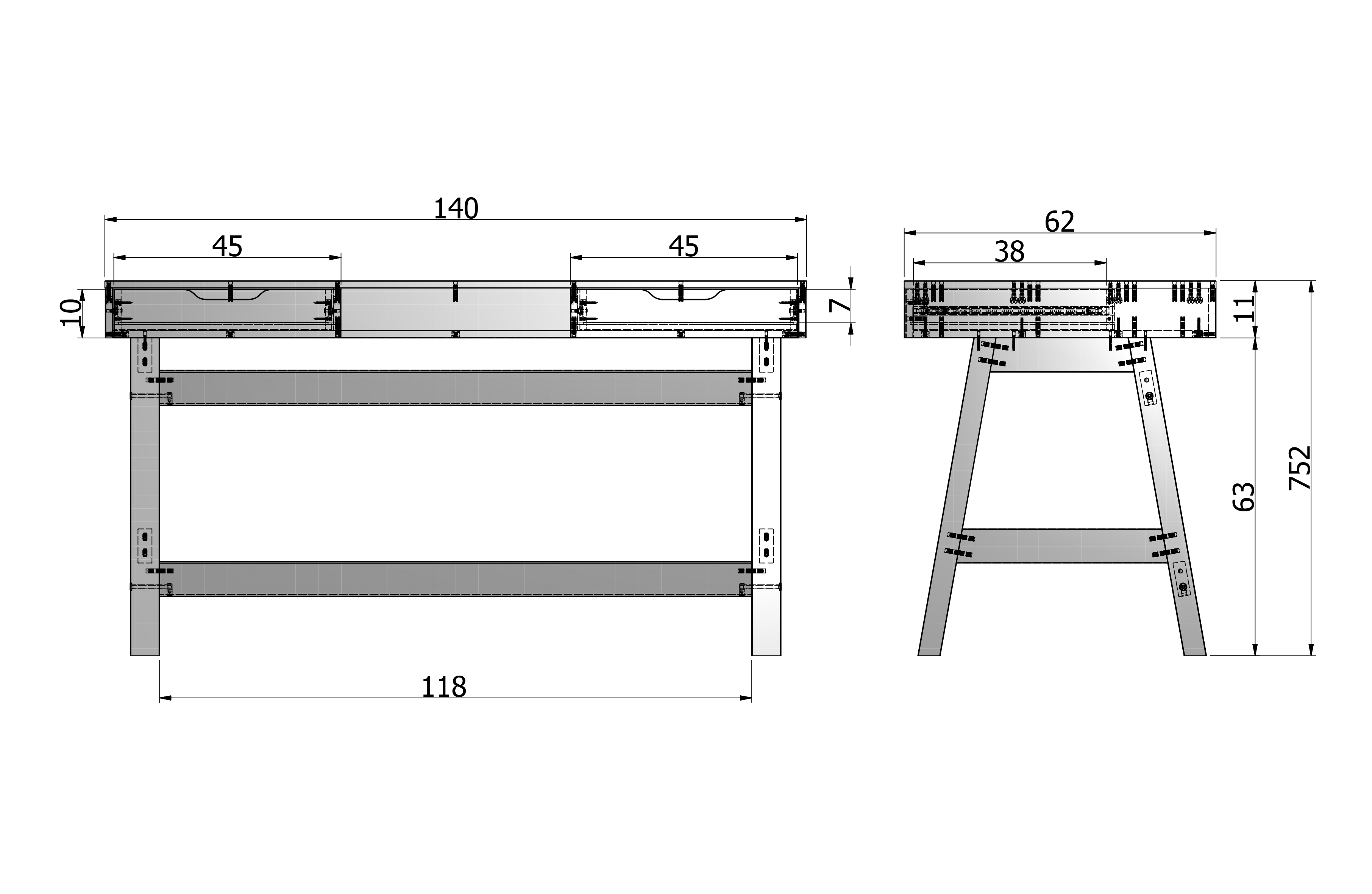 Bureau 140 x 62cm