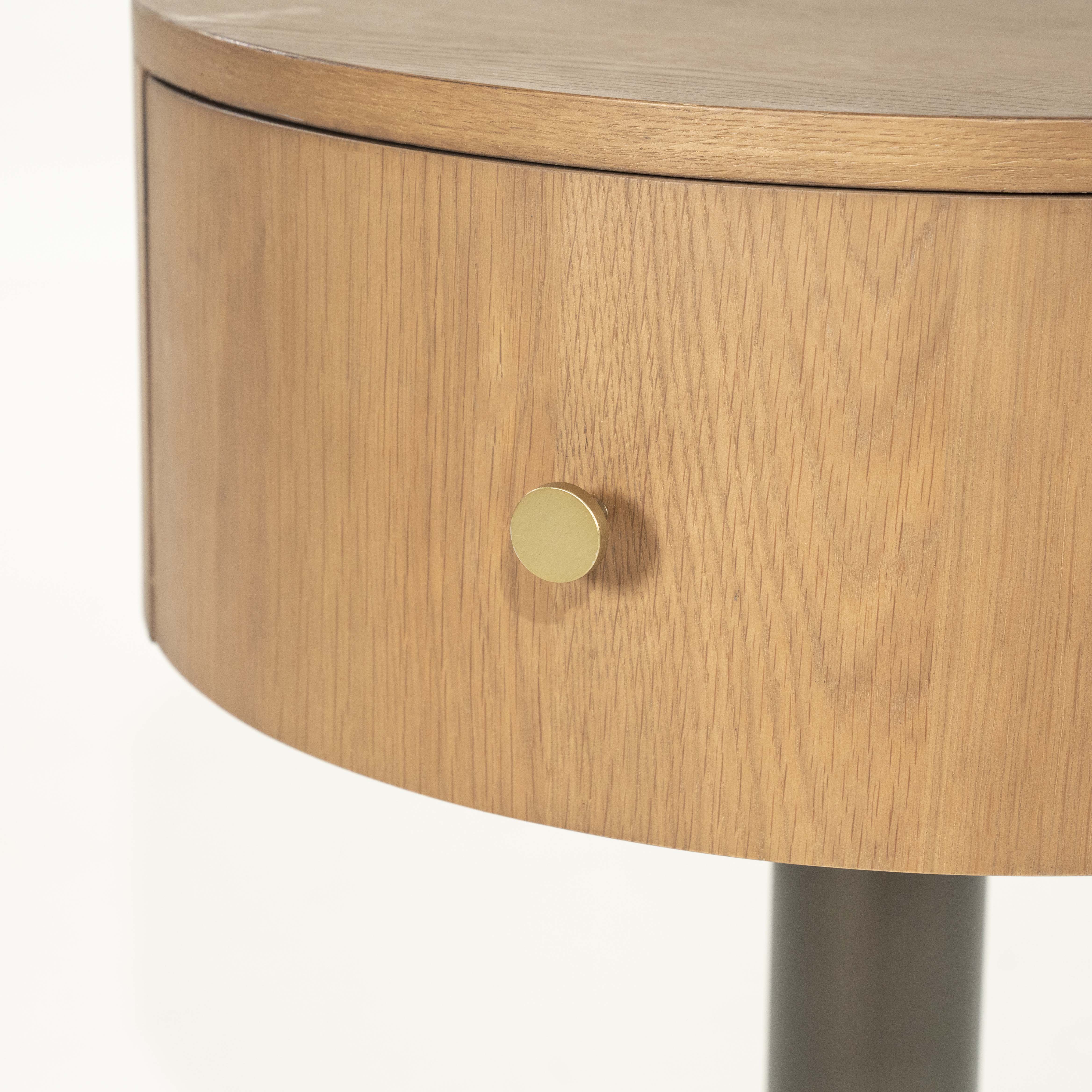 Nachtkastje - lichtbruin/metaal